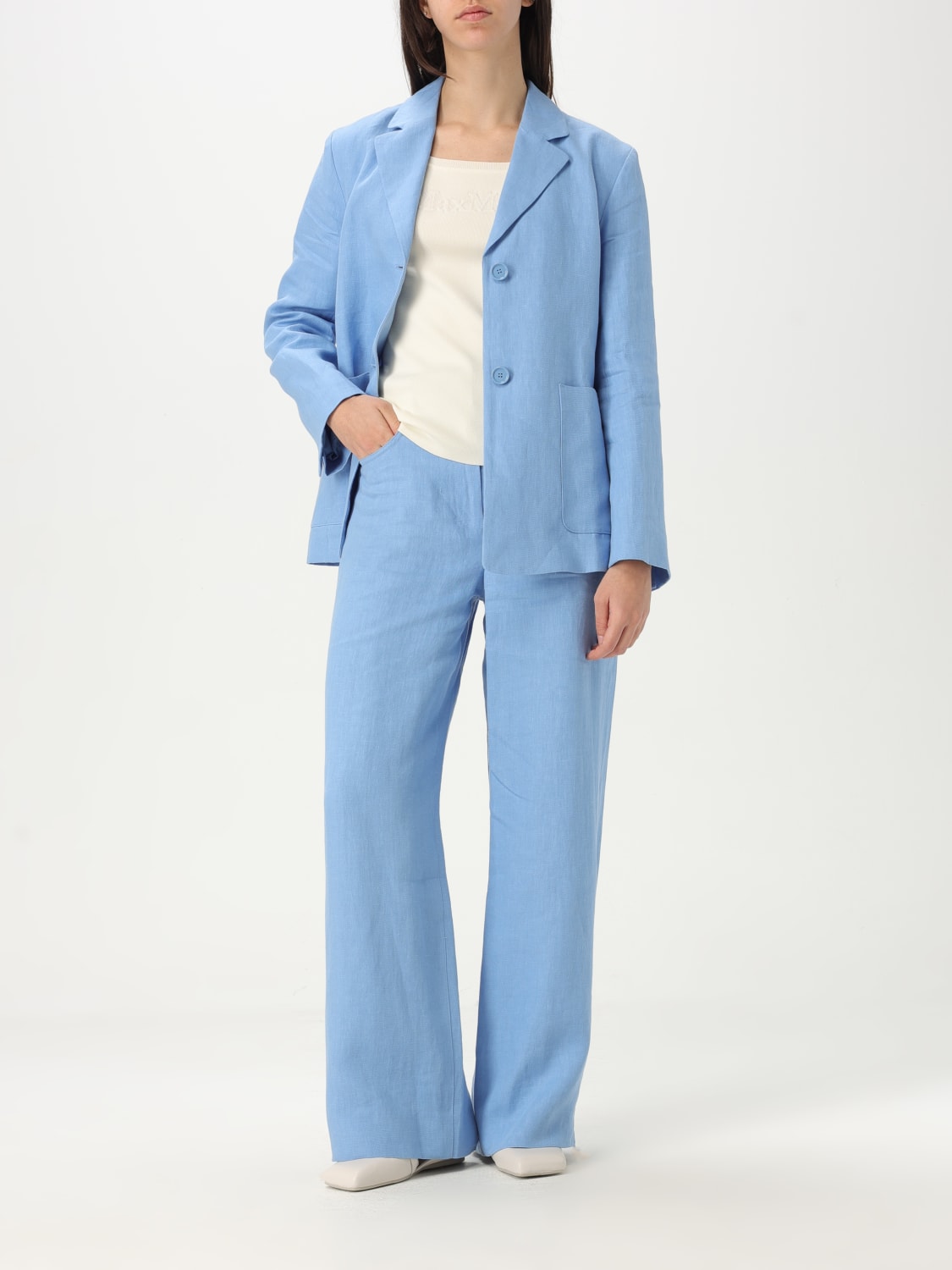 MAX MARA TOP: Max Mara Pentola top with logo, Yellow Cream - Img 2