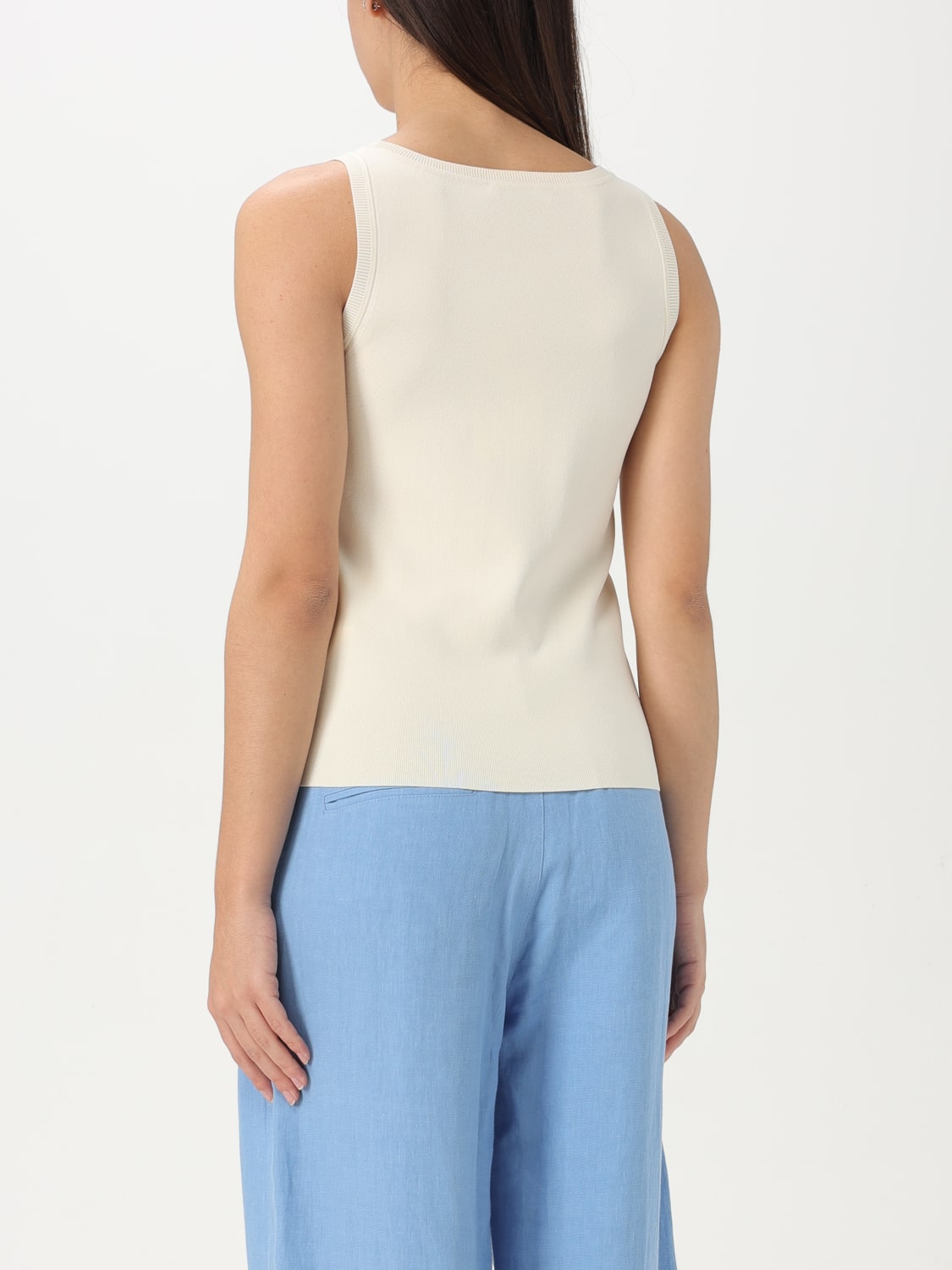 MAX MARA TOP: Max Mara Pentola top with logo, Yellow Cream - Img 3