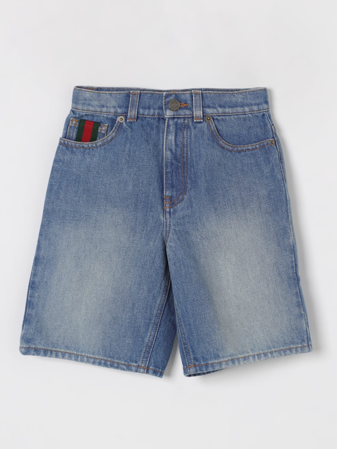 GUCCI SHORTS: Pants kids Gucci, Denim - Img 1