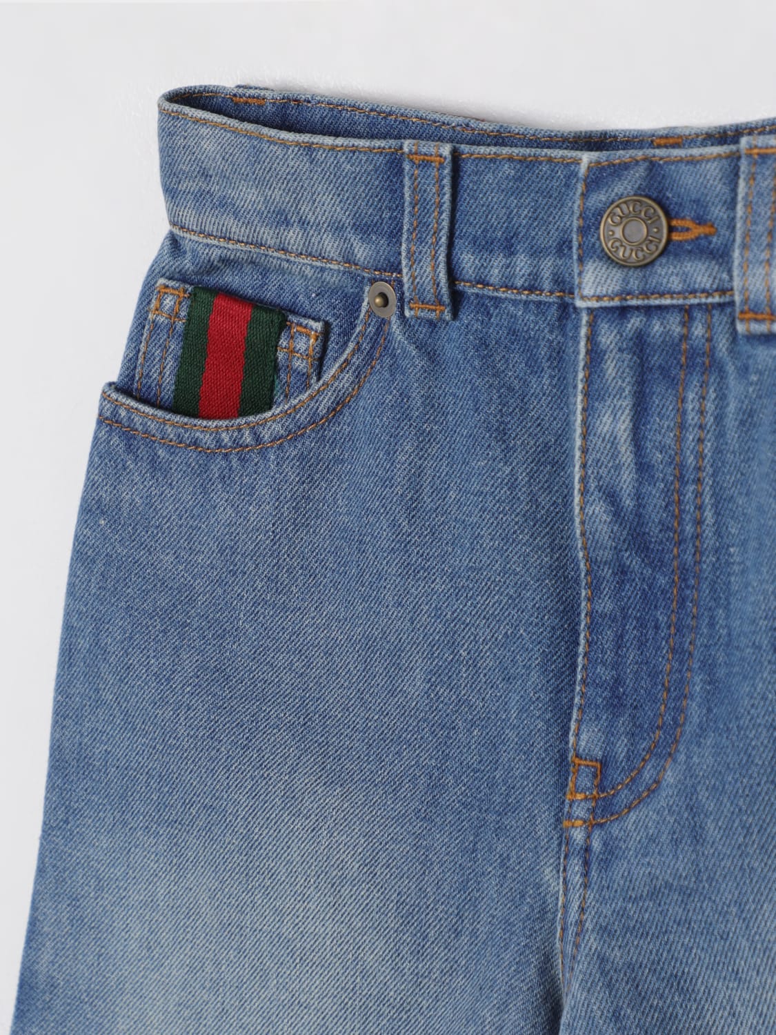 GUCCI SHORTS: Pants kids Gucci, Denim - Img 3