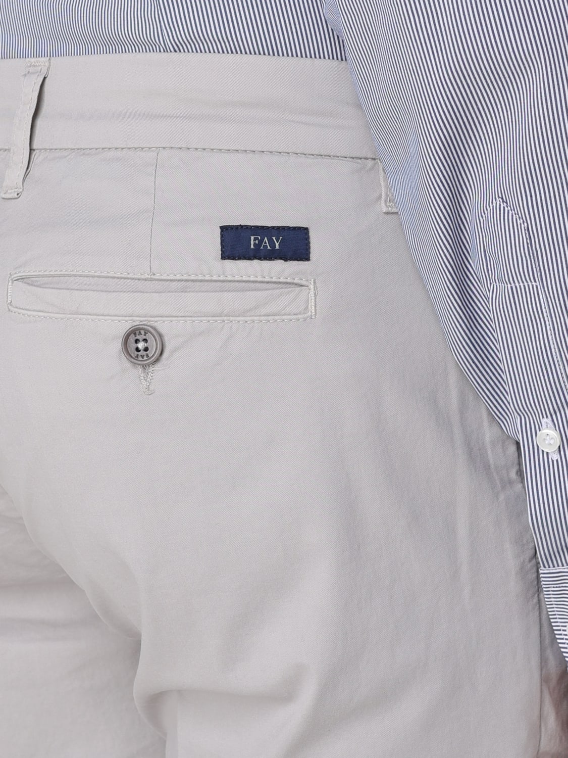 FAY PANTALONI: Pantalone Fay in gabardine , Grigio - Img 3