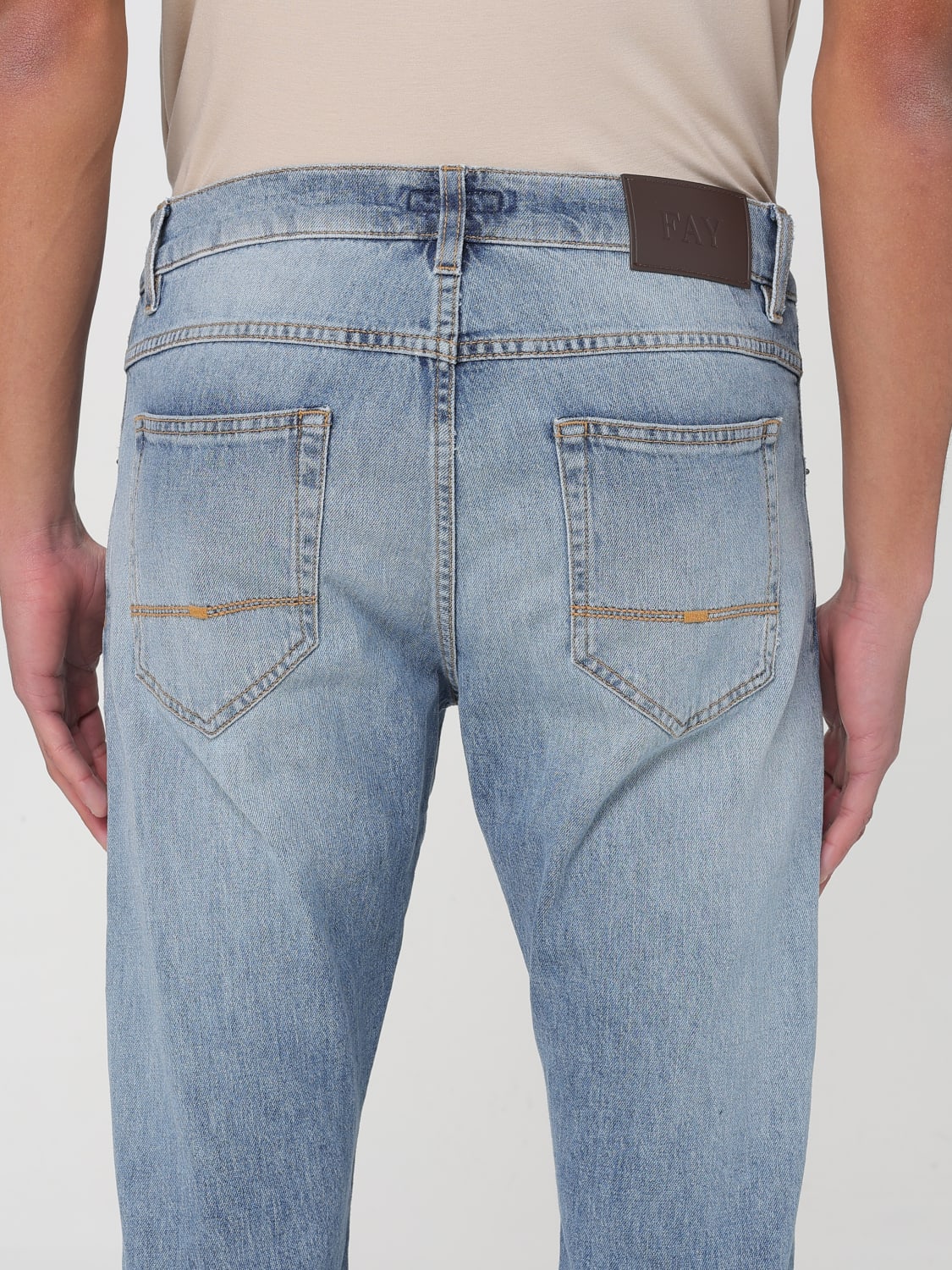 FAY JEANS: Fay men's jeans, Gnawed Blue - Img 3