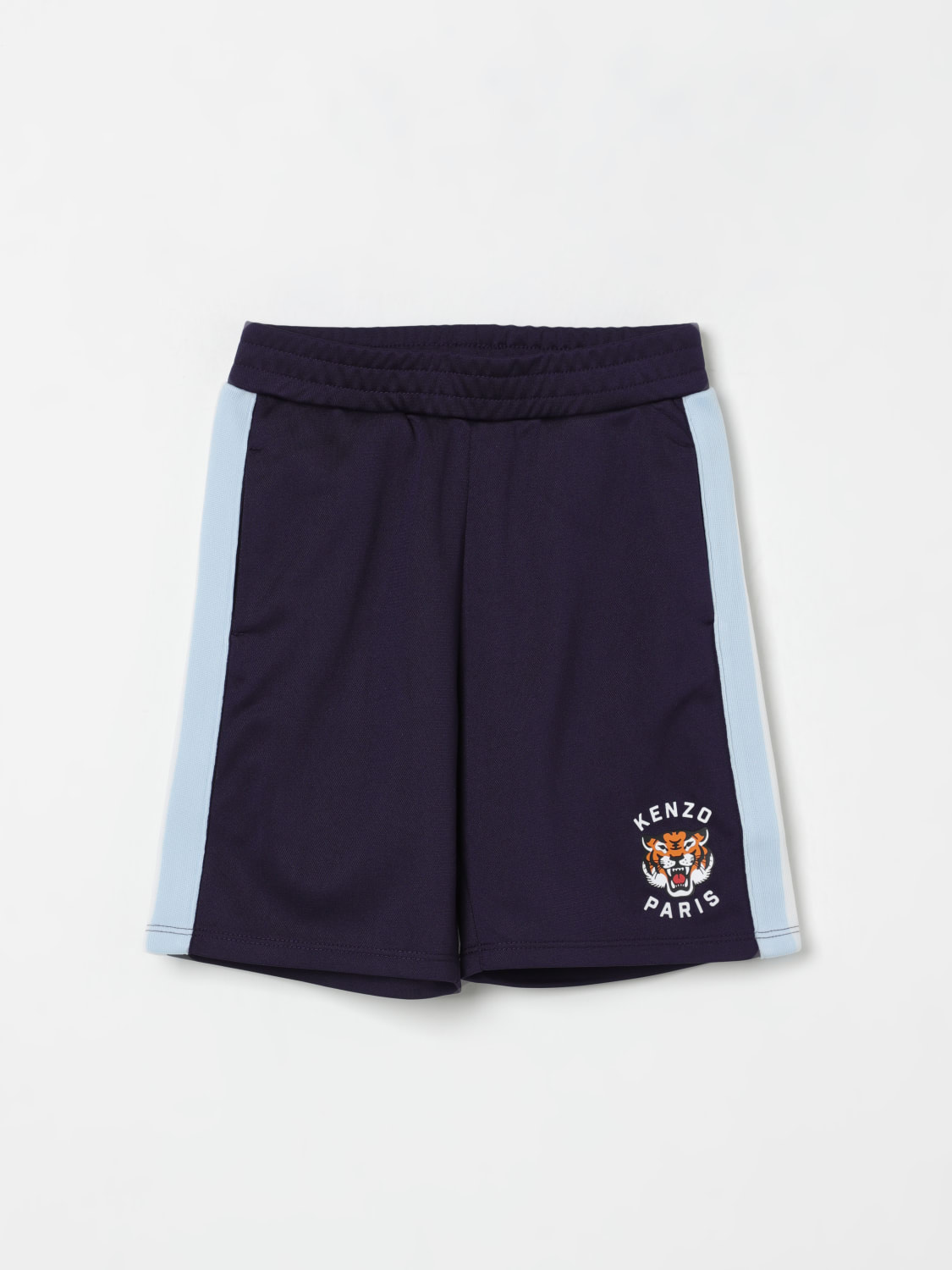 KENZO KIDS PANTALONCINI: Pantaloncino jogging con bande Kenzo Kids, Blue - Img 1