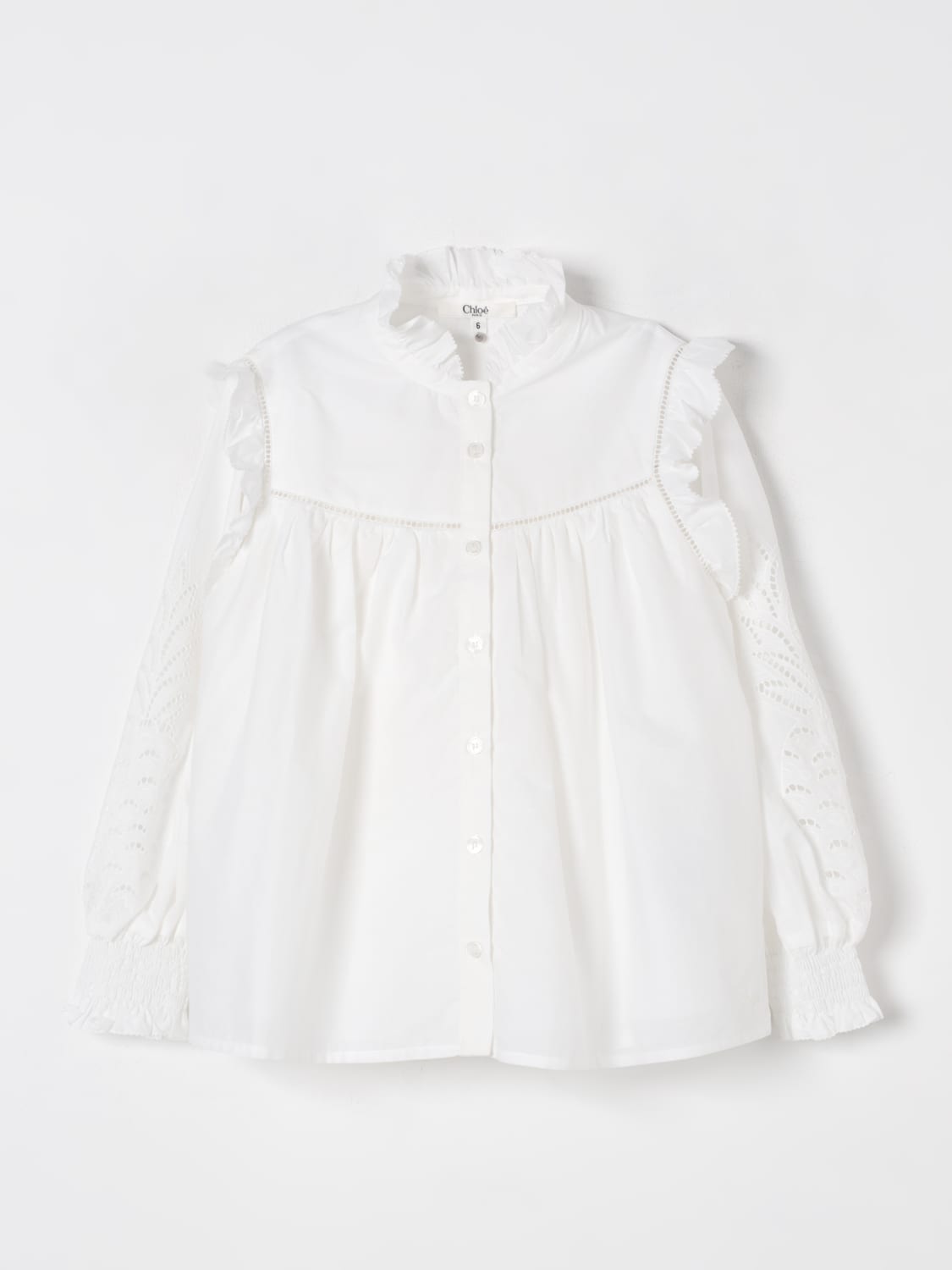 CHLOÉ CAMISA: Camisa niños ChloÉ, Blanco - Img 1