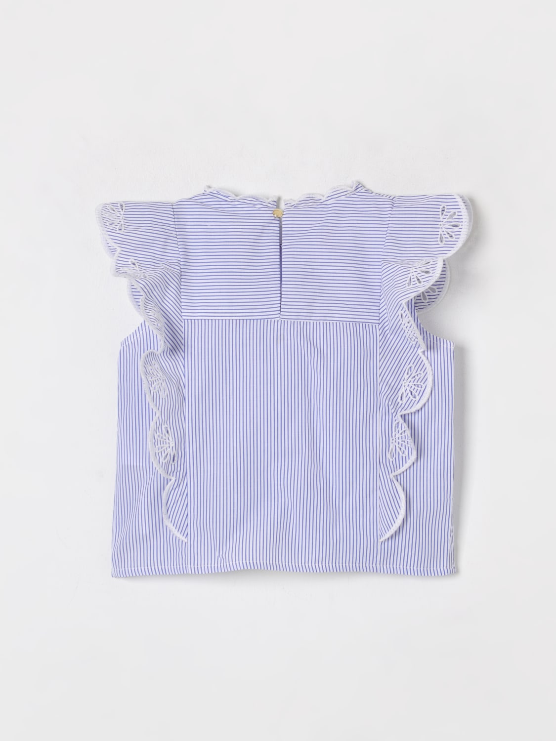 CHLOÉ TOP: Blusa in cotone a righe Chloé, Bianco - Img 2