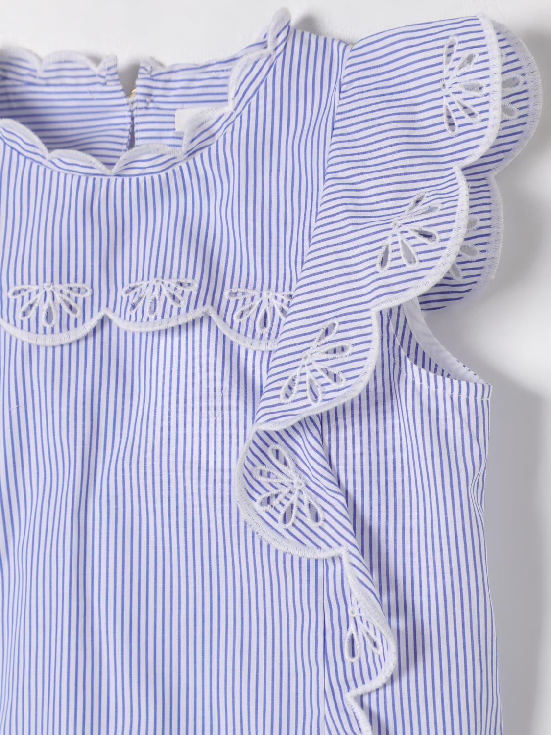 CHLOÉ TOP: Blusa in cotone a righe Chloé, Bianco - Img 3