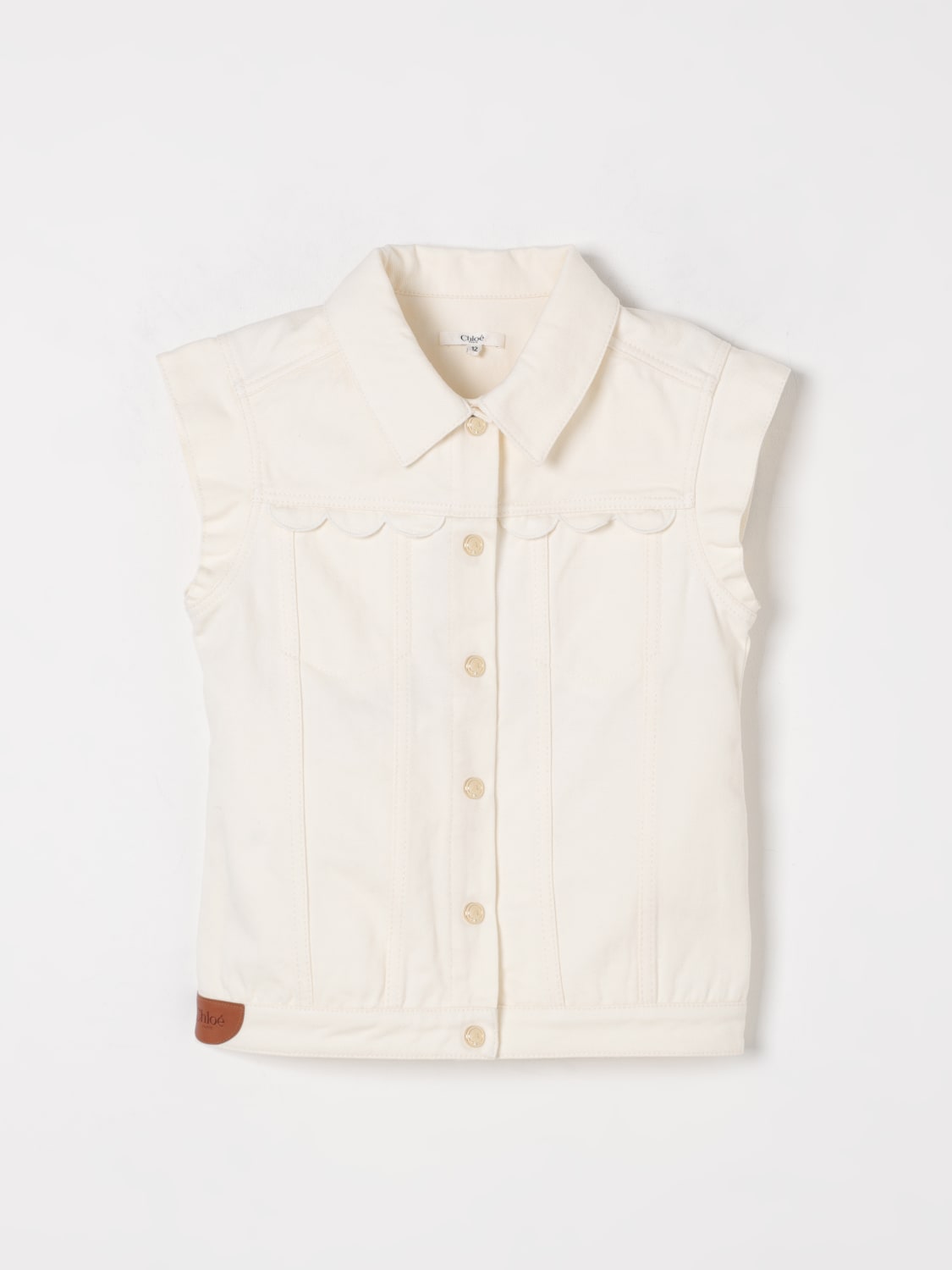 CHLOÉ 外套: 马甲 儿童 ChloÉ, 白色 - Img 1