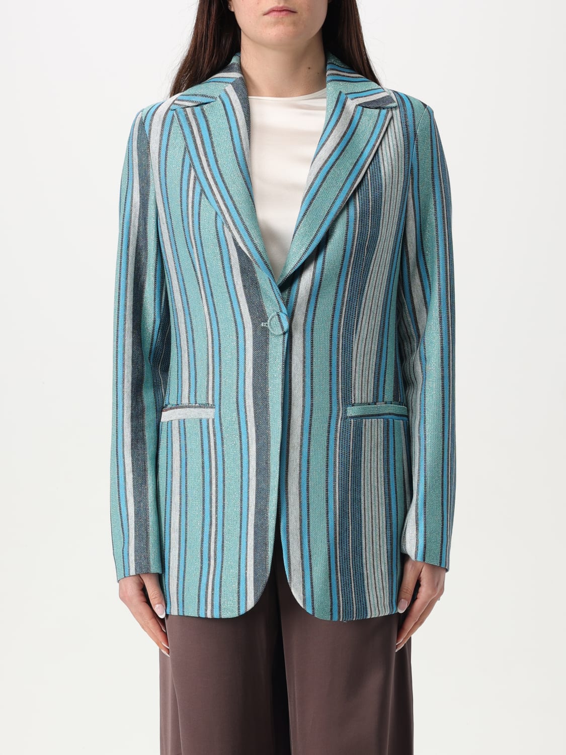 アウターその他 MALIPARMI Woman Blazer Blue JD645551089 A8182 MALIPARMI: Jacket woman - Blue | Maliparmi blazer