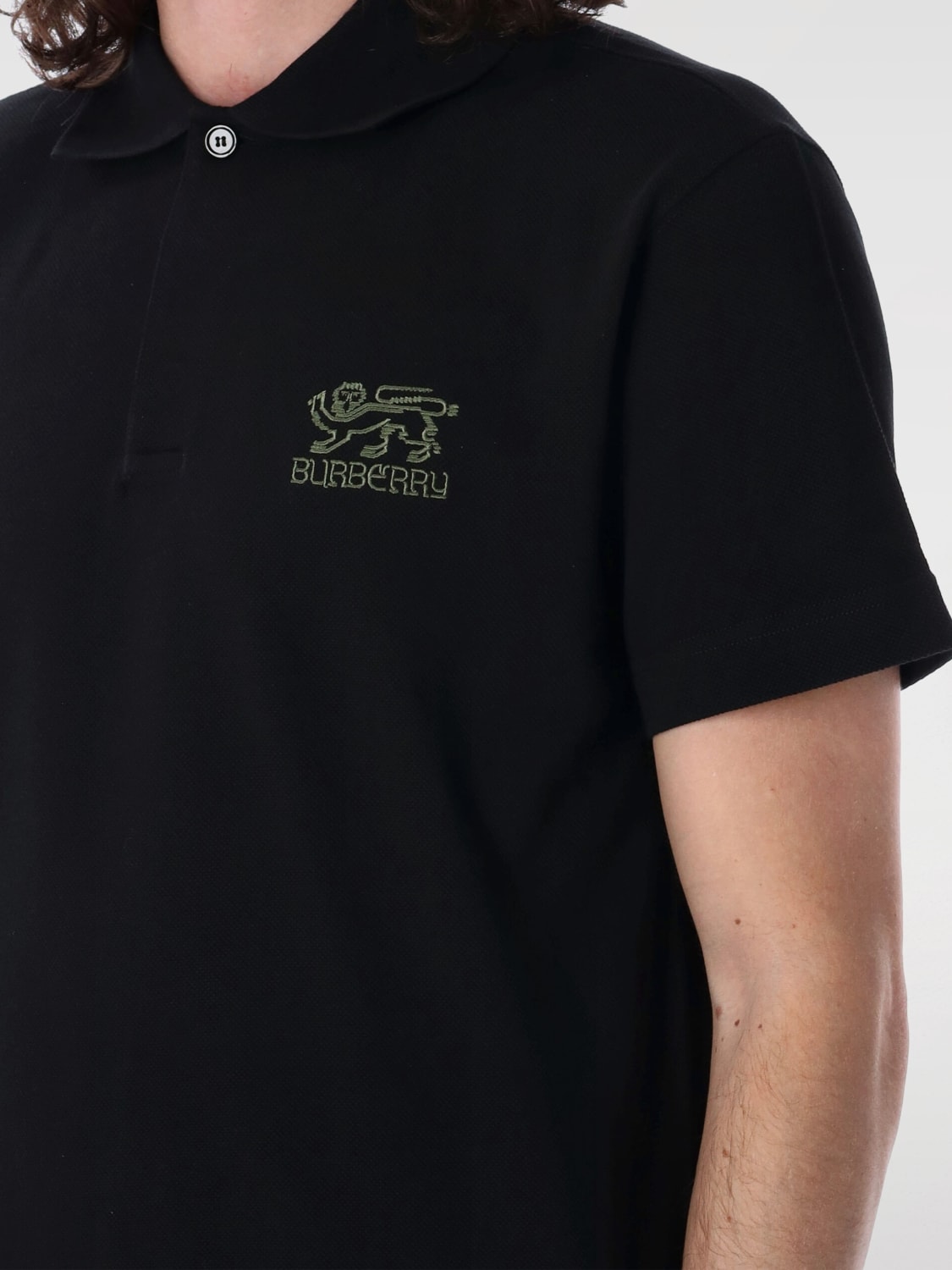 Tシャツ・カットソー Burberry SS25 Black piquet polo shirt (8102292 A1189) BURBERRY: T-shirt men - Black | Burberry polo shirt 8102292