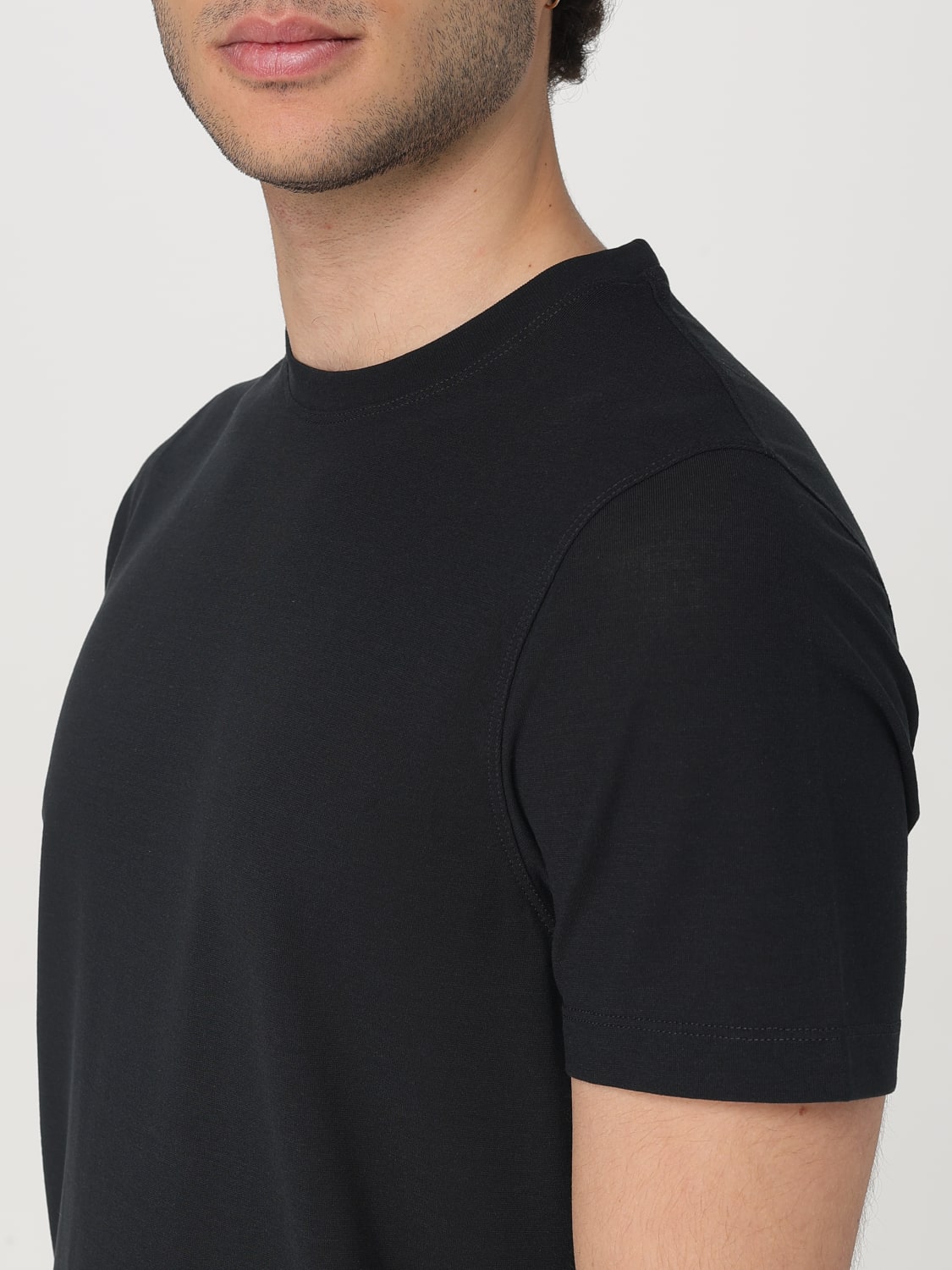 Tシャツ・カットソー ZANONE Men T Shirts 815194ZG380Z0015 Black ZANONE: T-shirt men - Black | Zanone t-shirt 815194ZG380