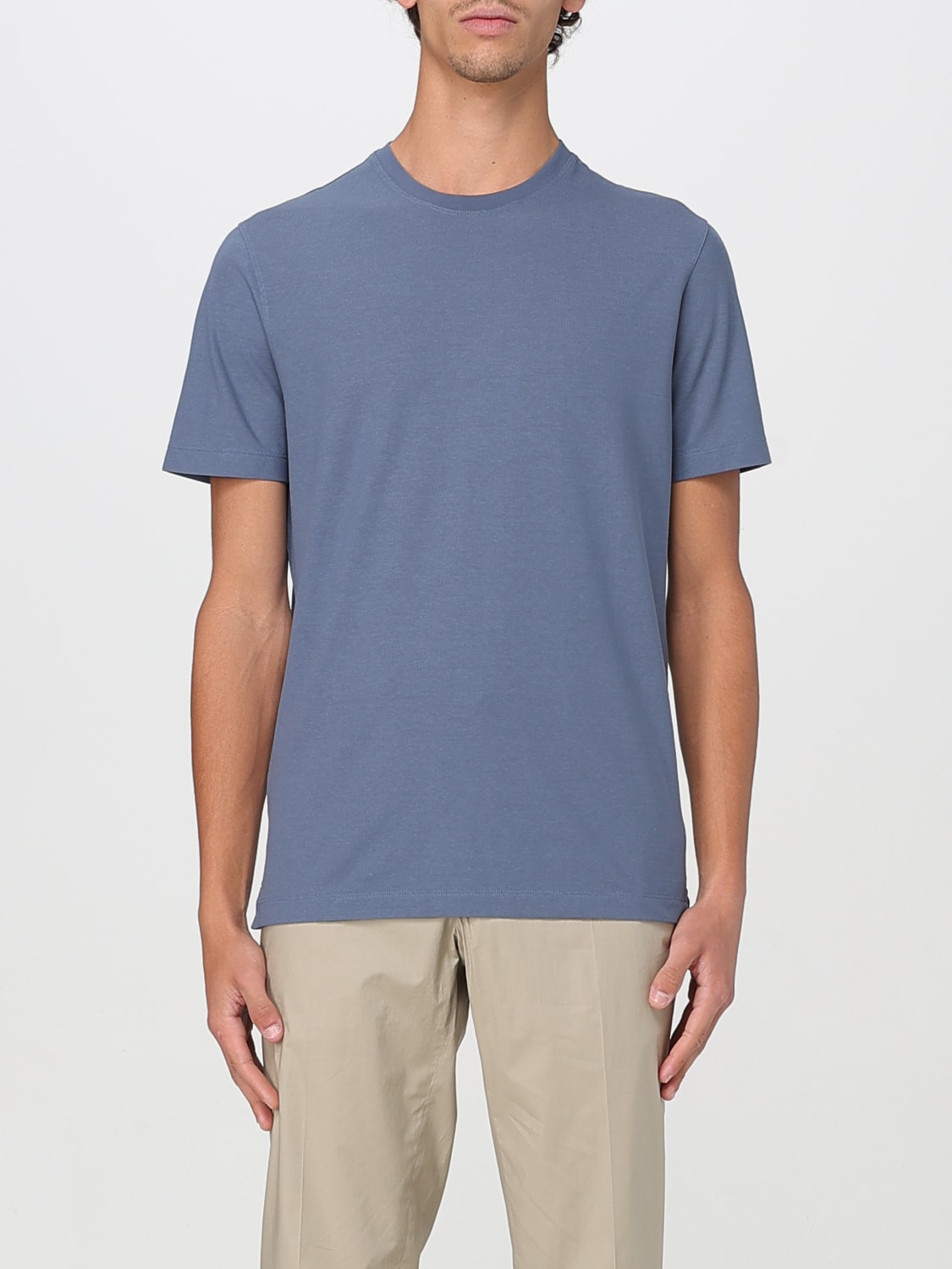 Tシャツ・カットソー ZANONE Men T Shirts 815194ZG380Z0015 Black ZANONE: T-shirt men - Avion | Zanone t-shirt 815194ZG380