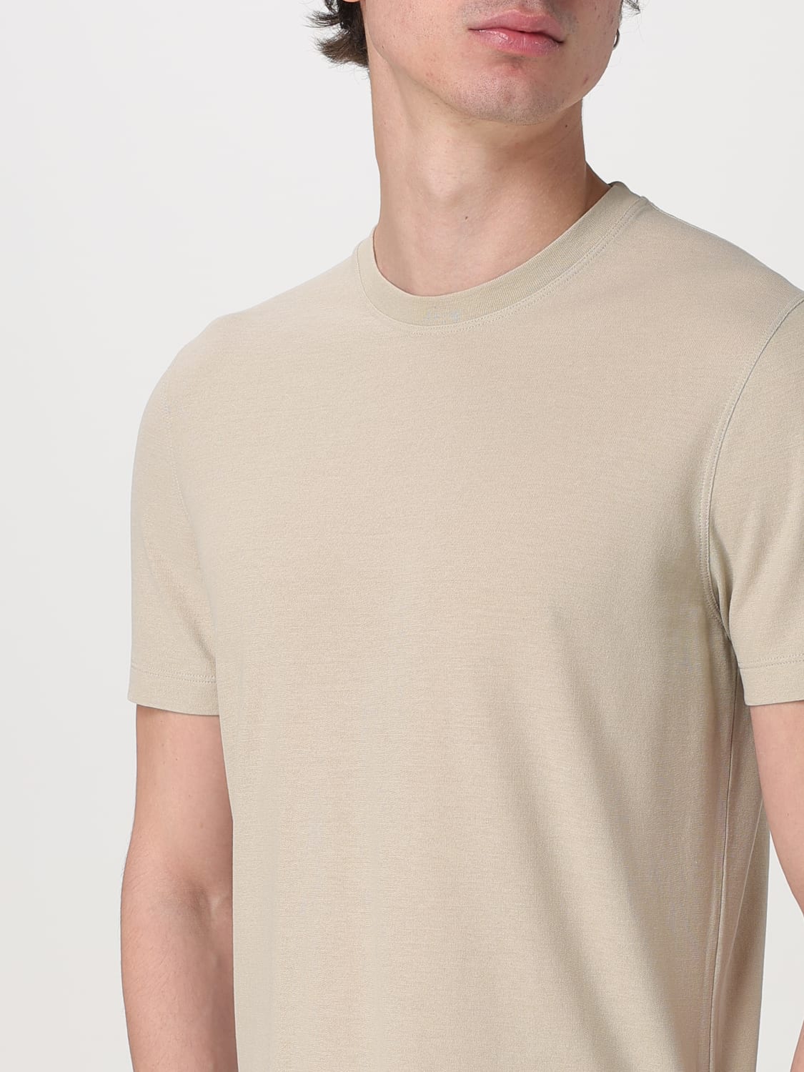Tシャツ・カットソー ZANONE Men T Shirts 815194ZG380Z0015 Black ZANONE: T-shirt men - Avion | Zanone t-shirt 815194ZG380