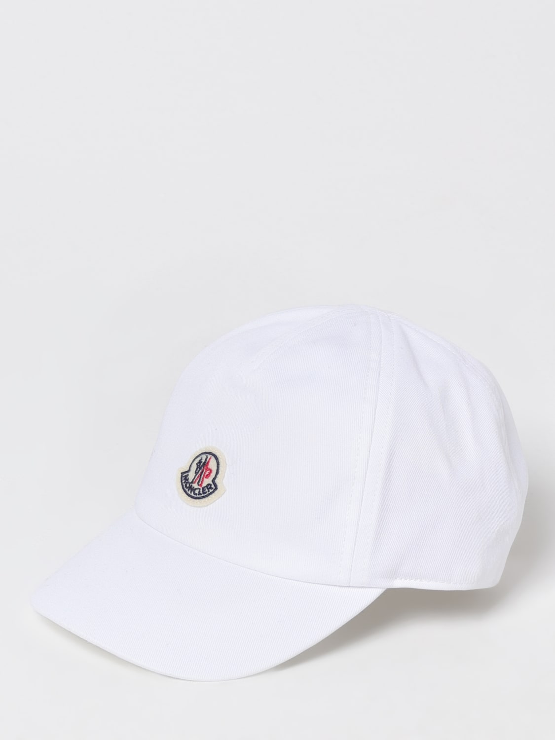 MONCLER CAPPELLO BAMBINO: Cappello Moncler in cotone con patch logo , Bianco - Img 1