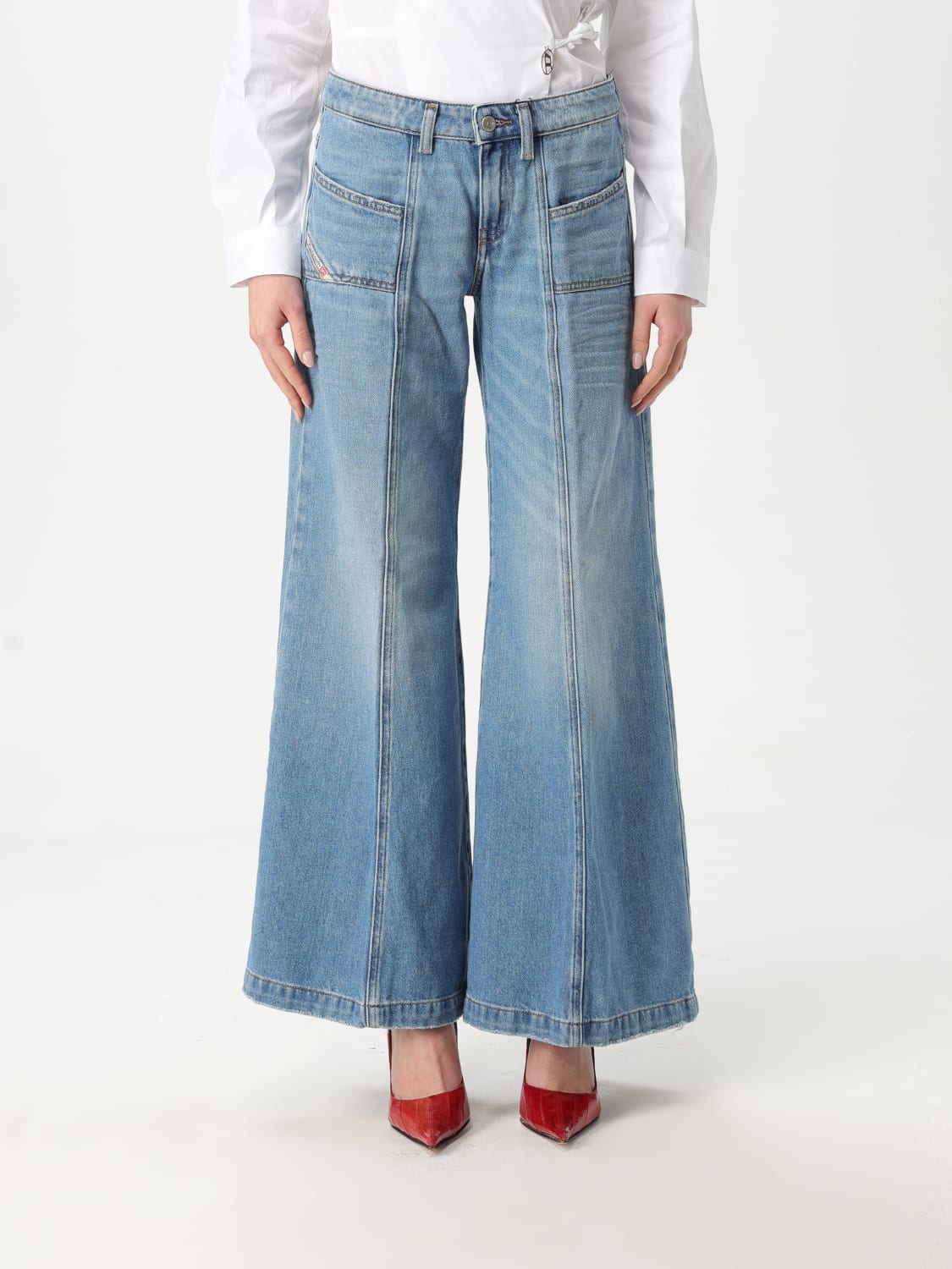 パンツ DIESEL Women Straight Pants A128090CLBA1 Blue DIESEL: Pants woman - Blue | Diesel jeans A128090CLBA online