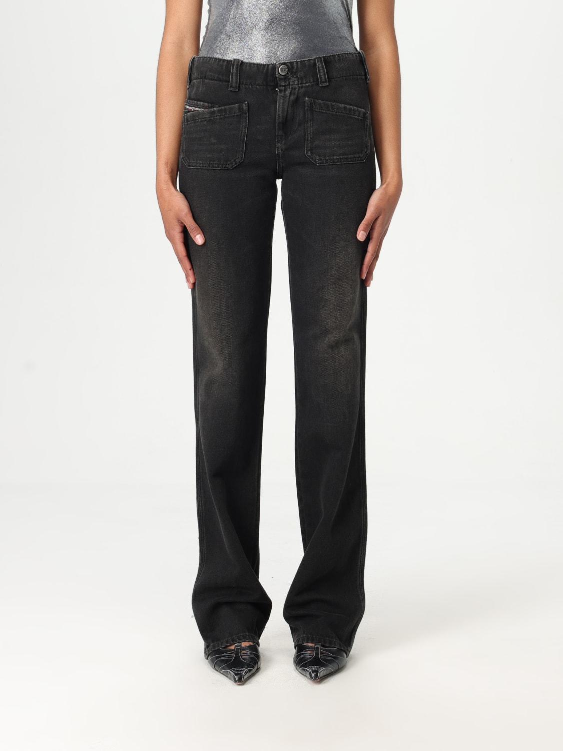 デニム・ジーパン DIESEL Woman Jeans Black A1577709J96 2 DIESEL: Pants woman - Black | Diesel jeans A1577709J96