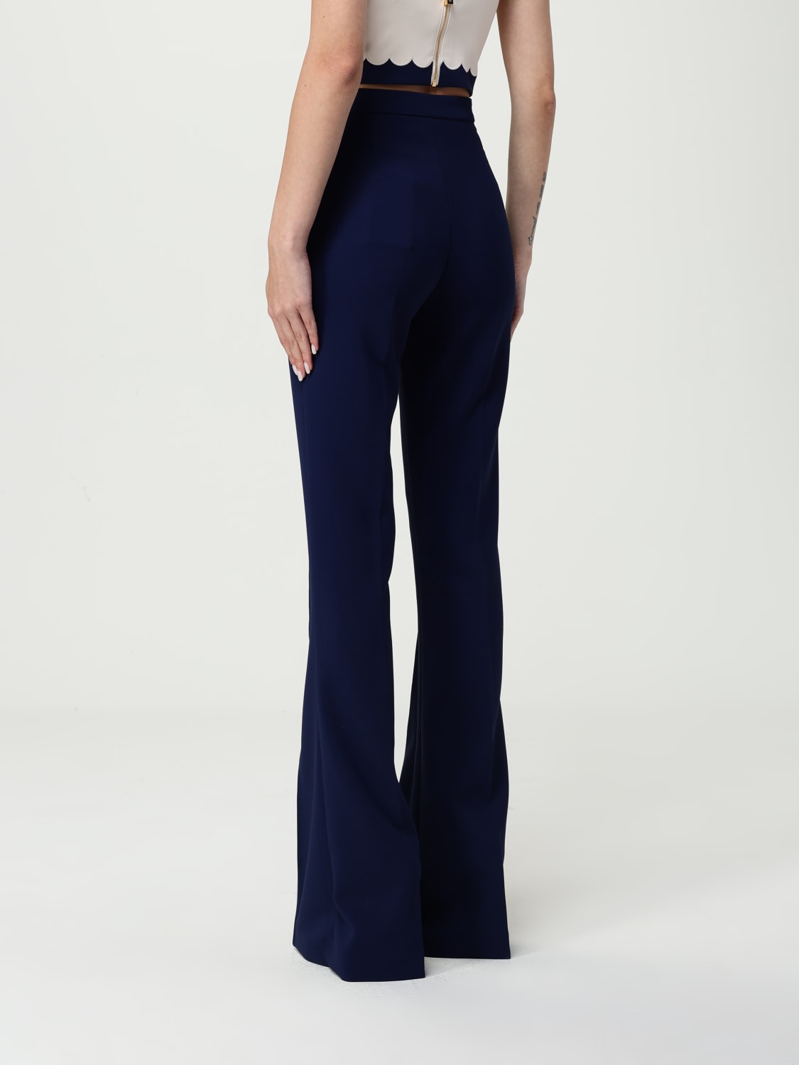 ELISABETTA FRANCHI PANTALONES: Pantalón mujer Elisabetta Franchi, Azul Oscuro - Img 3
