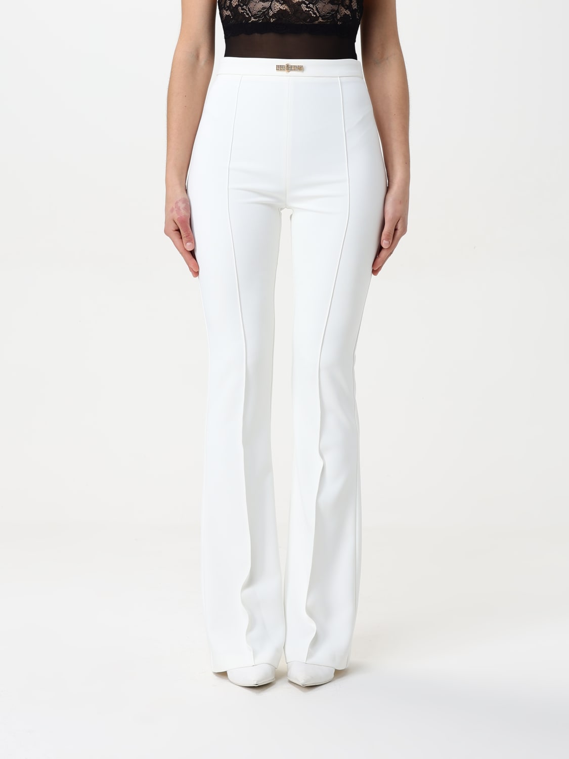 パンツ ELISABETTA FRANCHI Woman Pants Ivory PA001 360 ELISABETTA FRANCHI: Pants woman - Ivory | Elisabetta Franchi