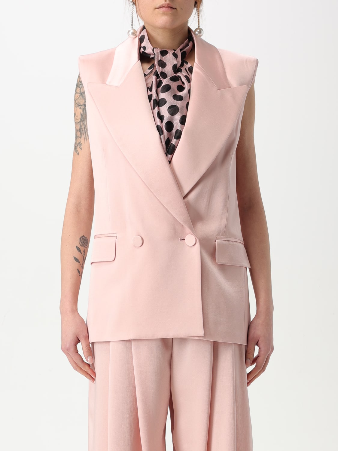 アウターその他 NINA RICCI Woman Waistcoat Pink 25PCVE003AC0123 U2785 NINA RICCI: Jacket woman - Pink | Nina Ricci waistcoat