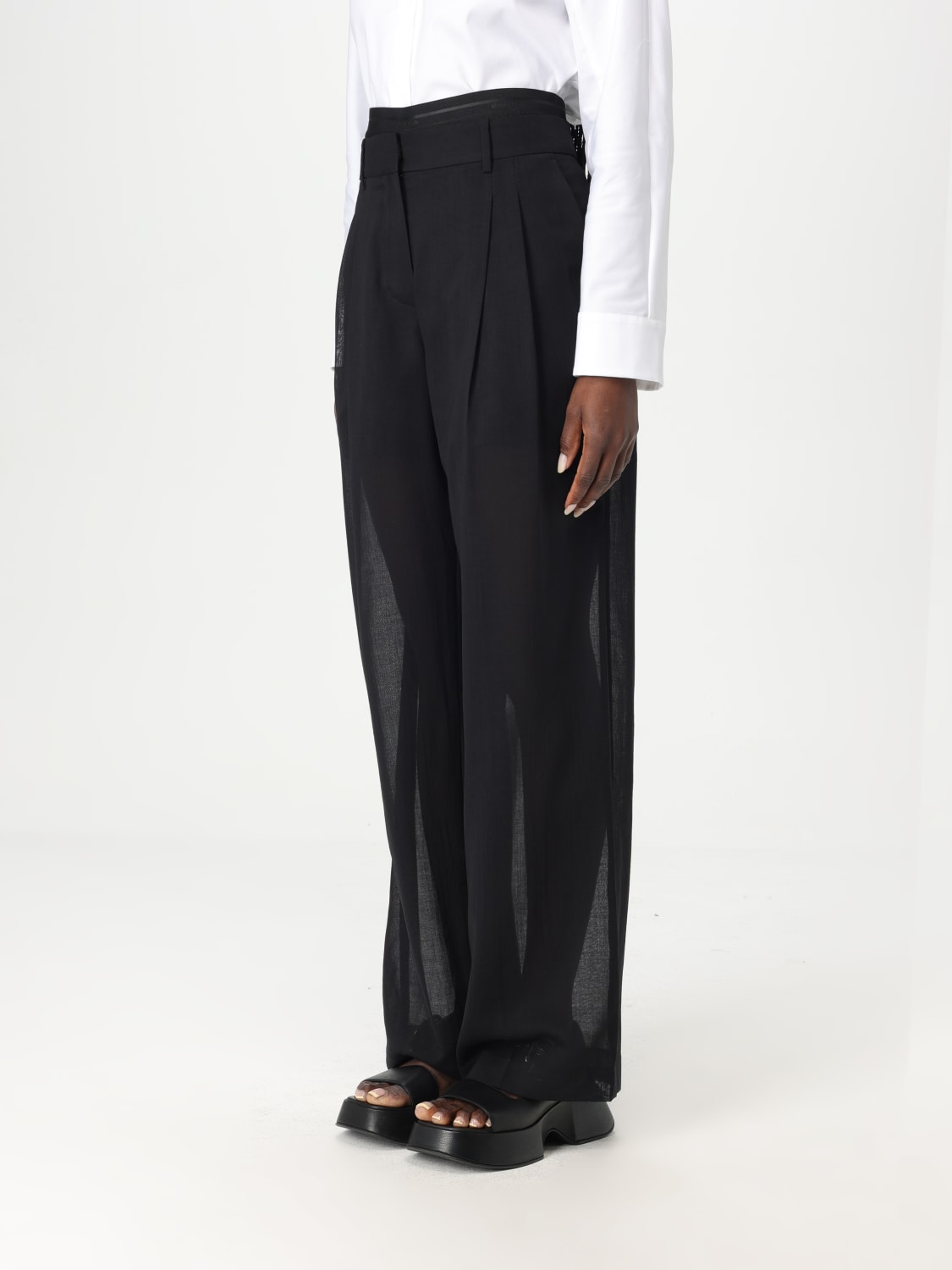 HELMUT LANG PANTALONE: Pantalone Helmut Lang in misto lana , Nero - Img 4