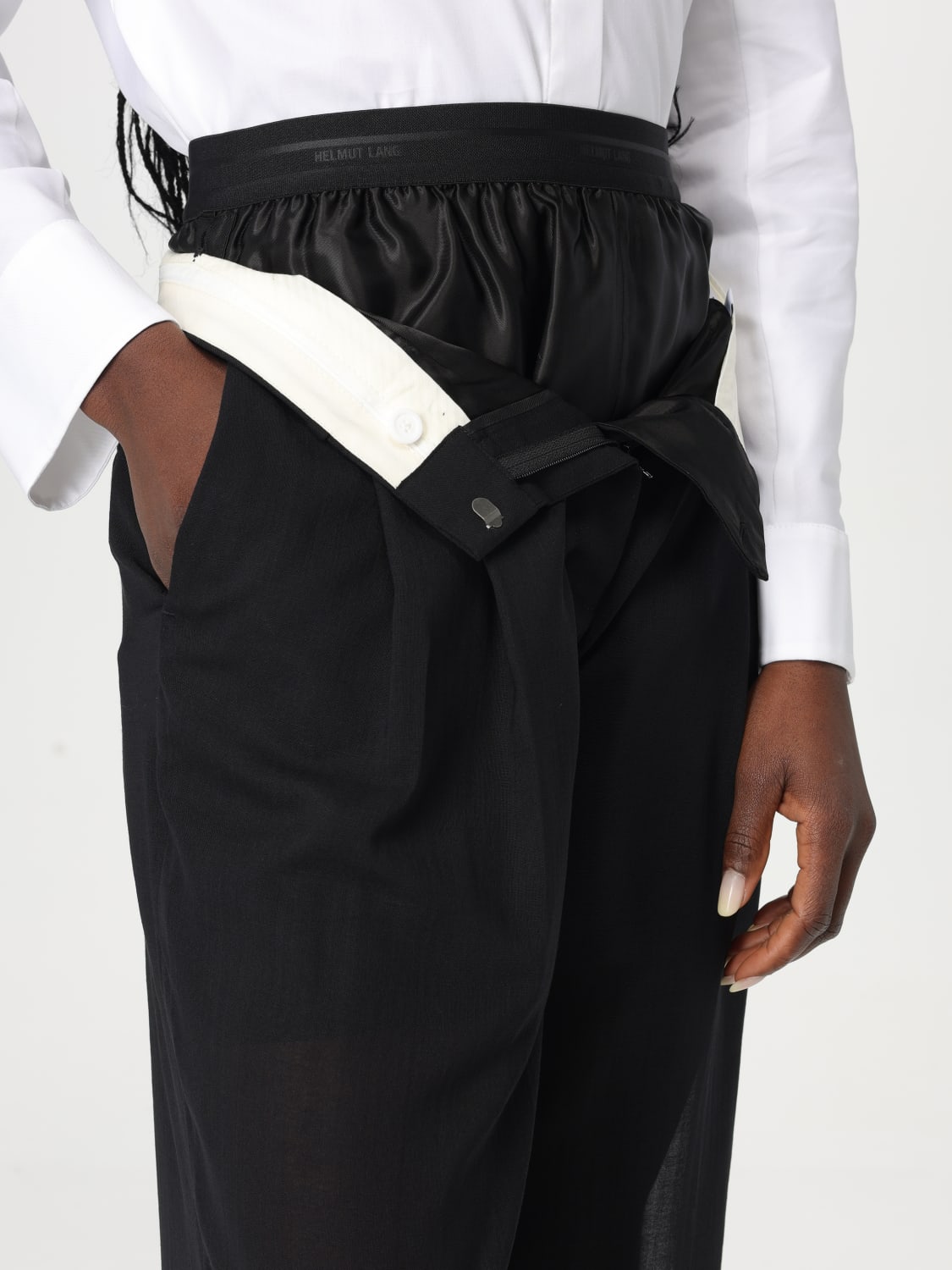 HELMUT LANG PANTALONE: Pantalone Helmut Lang in misto lana , Nero - Img 5