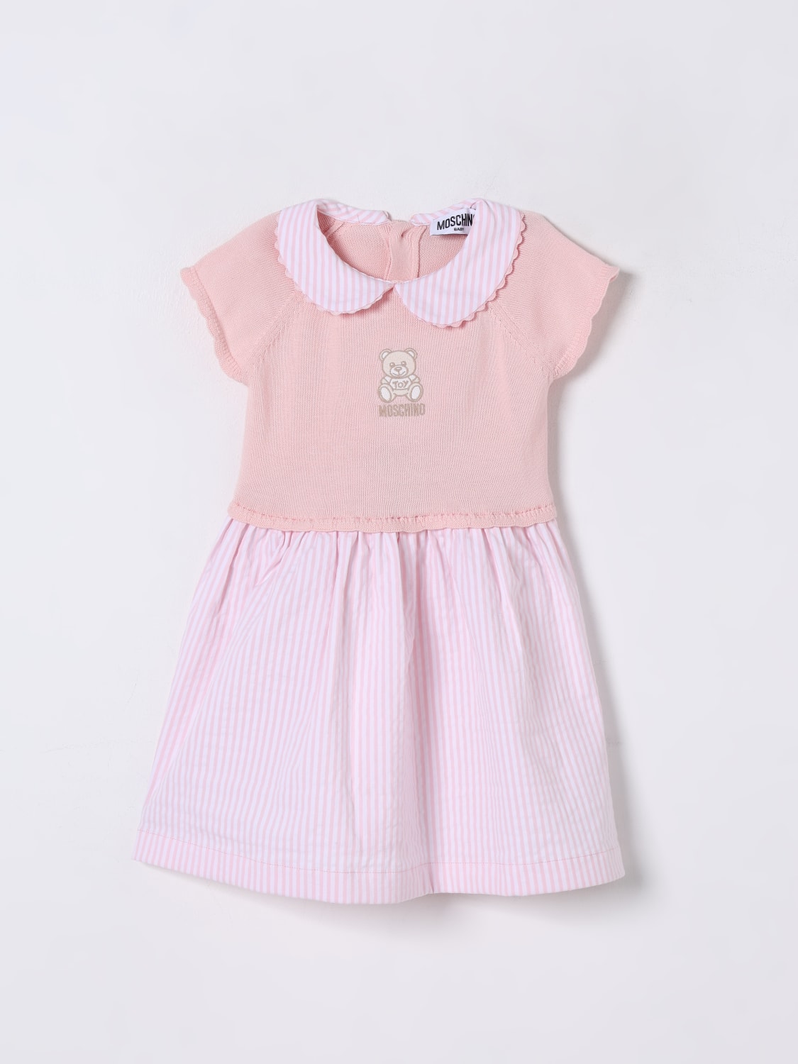 MOSCHINO ABITO: Abito in cotone Teddy Moschino, Rosa - Img 1