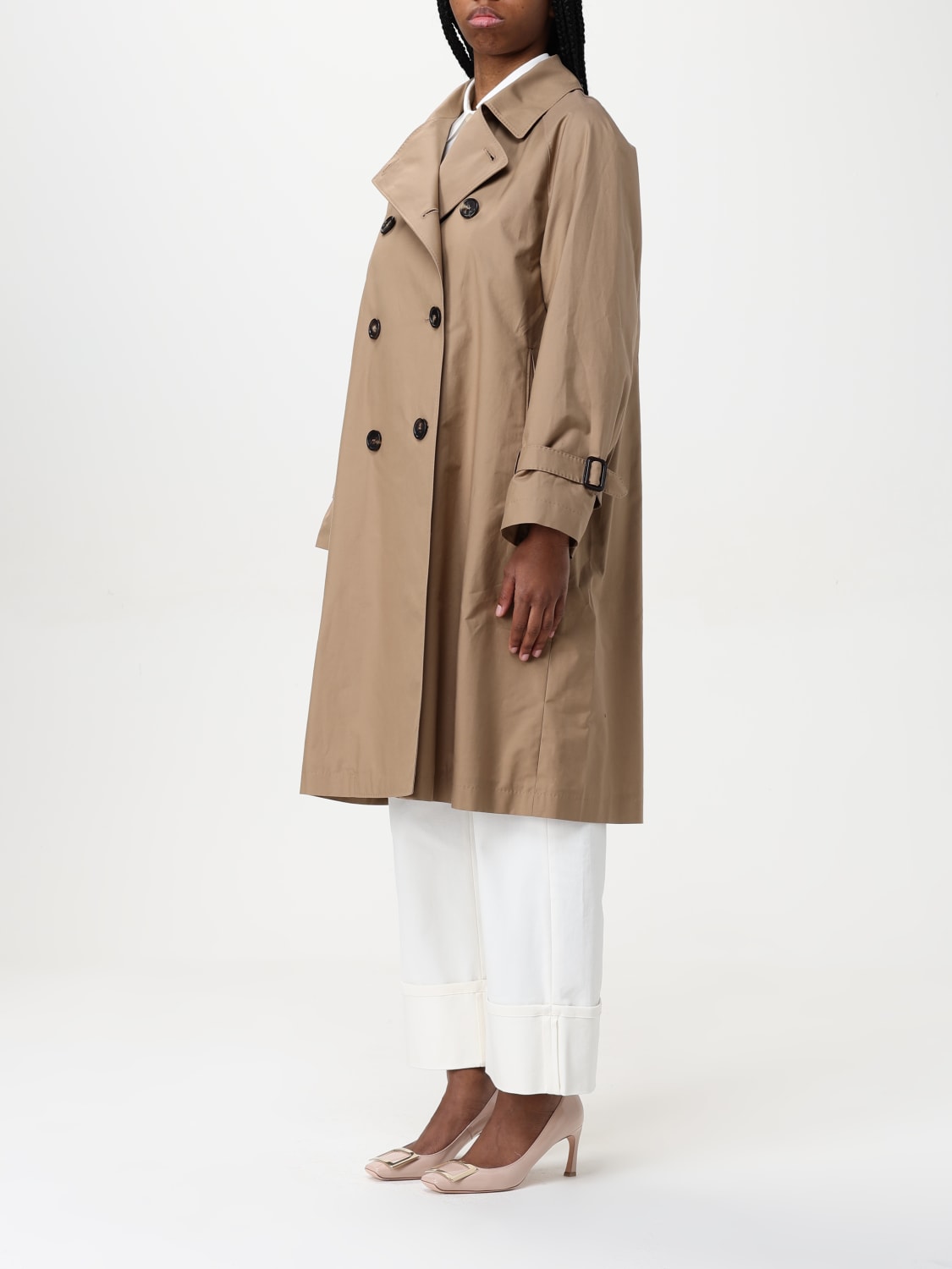 ジャケット MAX MARA THE CUBE Woman Jacket Camel 2519021094650 004 MAX MARA THE CUBE: double-breasted cotton blend trench coat