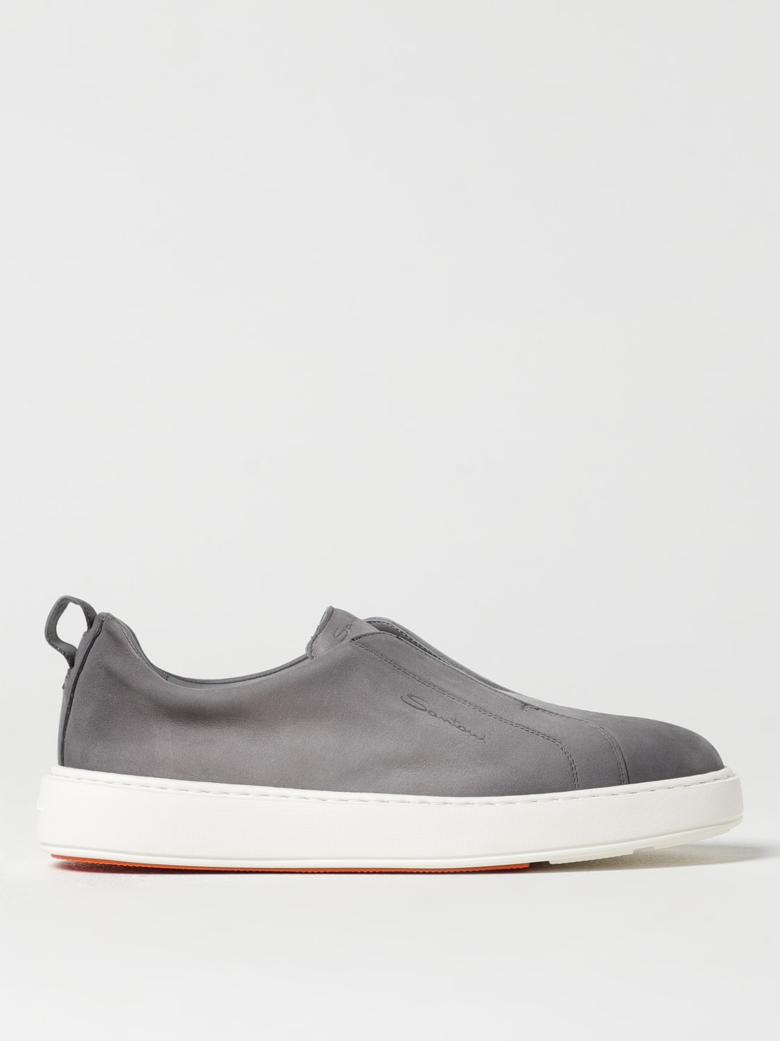 SANTONI SNEAKERS: Sneakers Santoni in camoscio , Bianco - Img 1
