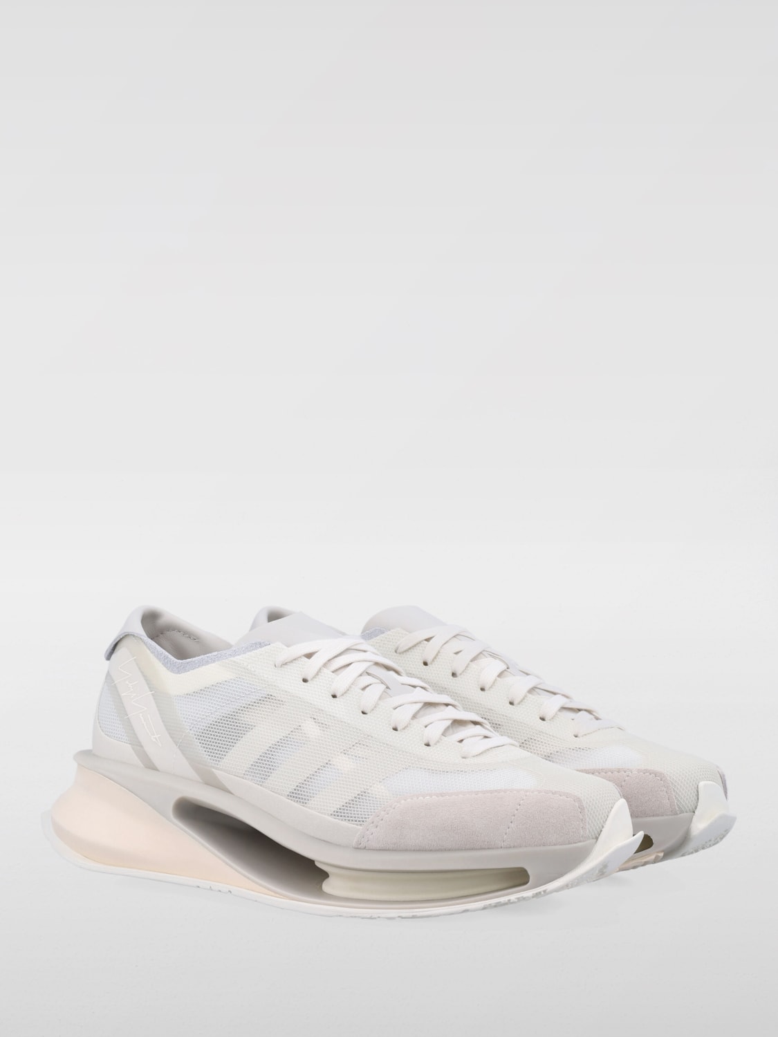 Y-3 SNEAKERS: Sneakers Gendo Run Y-3 in nylon e camoscio , Bianco - Img 2