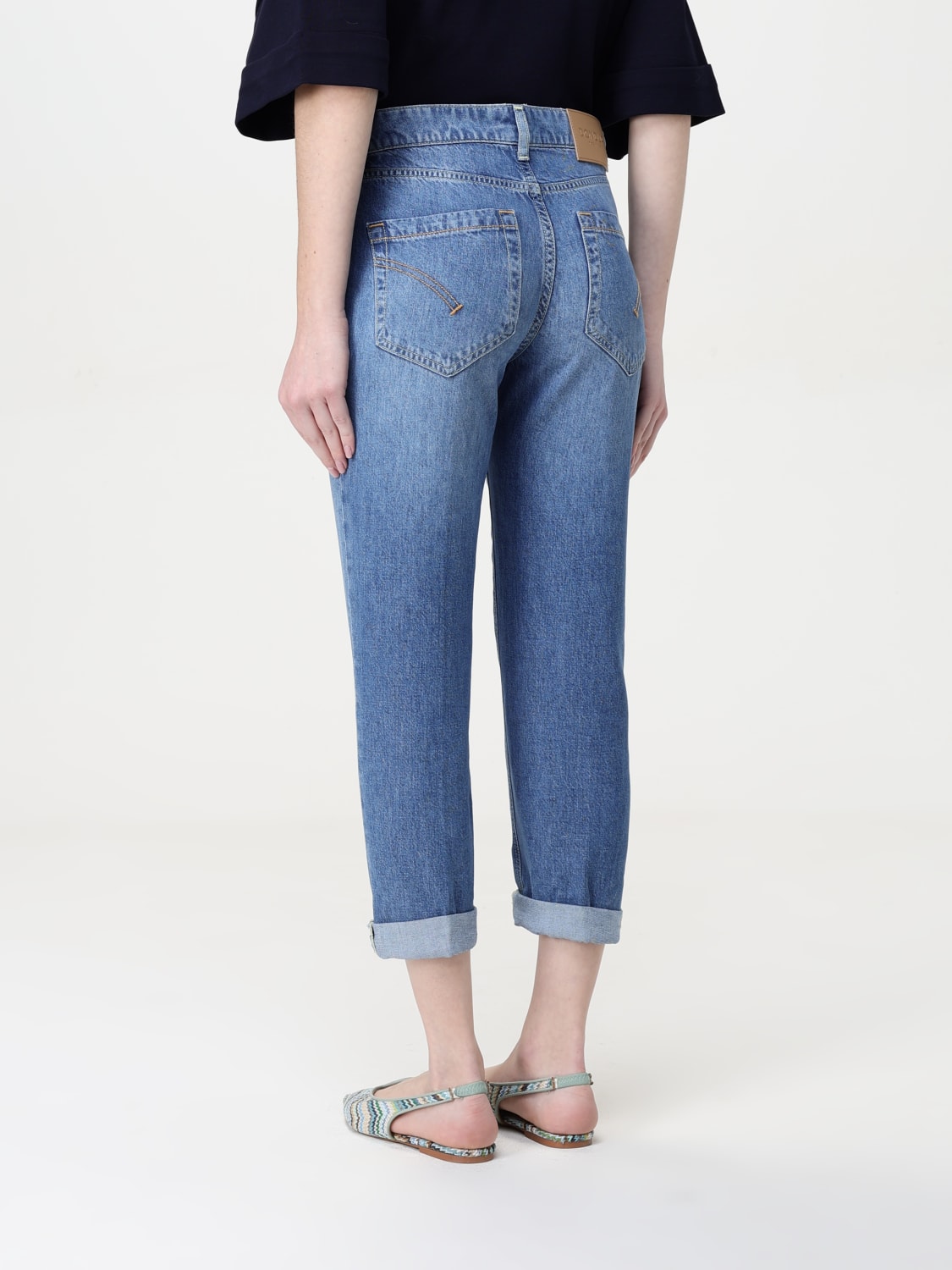 DONDUP JEANS: Jeans cropped Dondup in denim , Blue - Img 2
