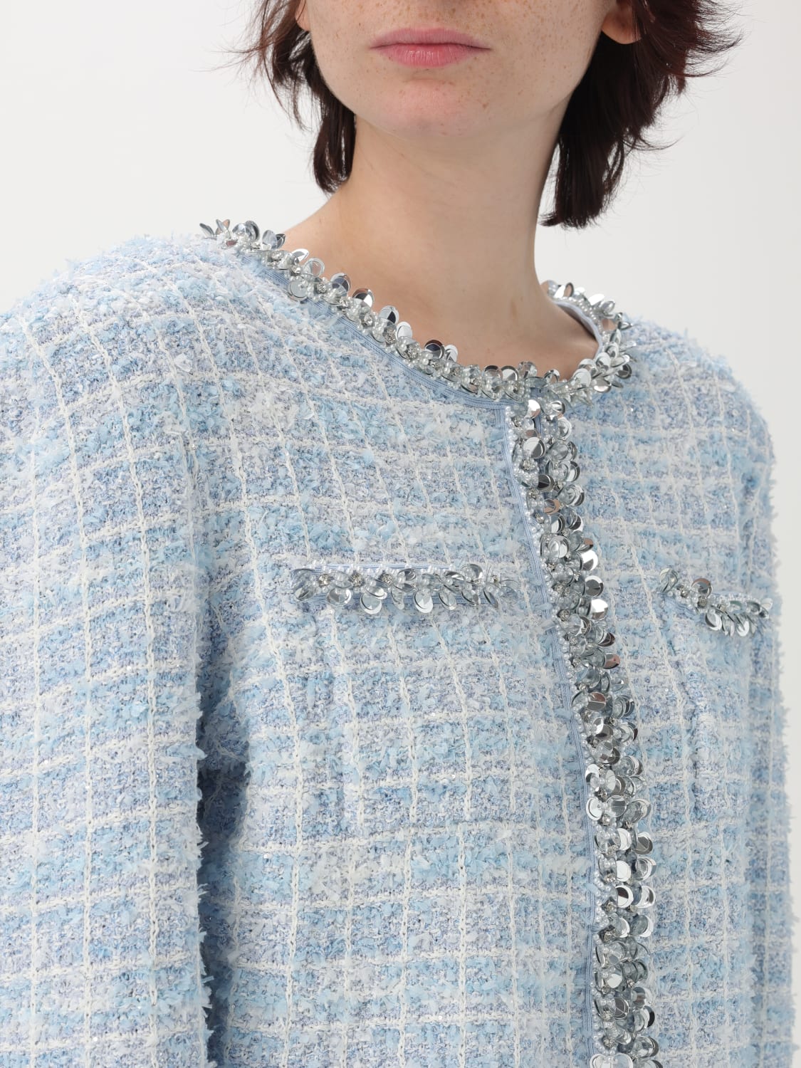 ジャケット SELF-PORTRAIT Woman Jacket Blue SS25014CBL BLUE SELF-PORTRAIT: Jacket woman - Blue | Self-Portrait jacket