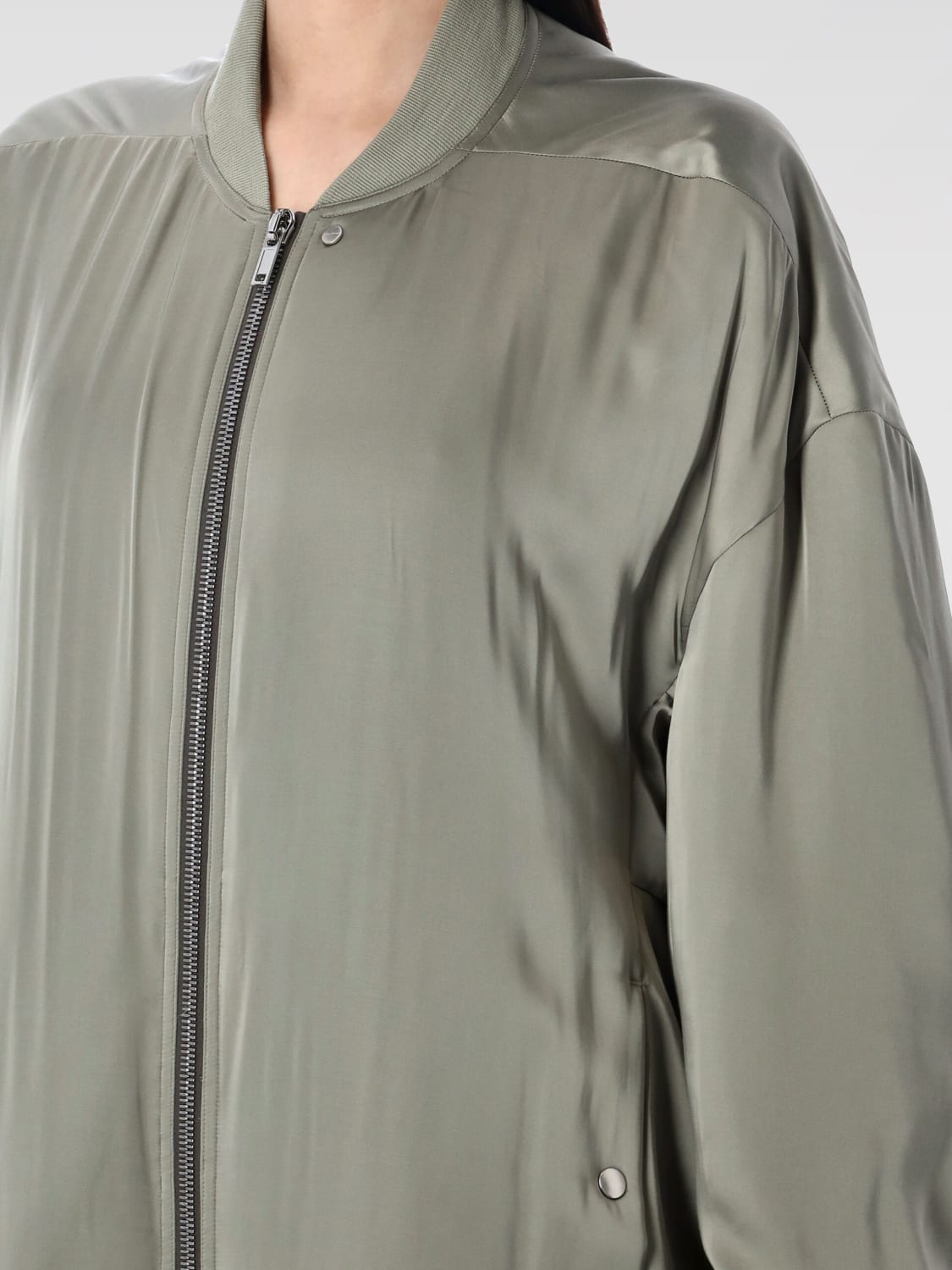 RICK OWENS JACKET: Rick Owens viscose blend bomber jacket, Beige - Img 3