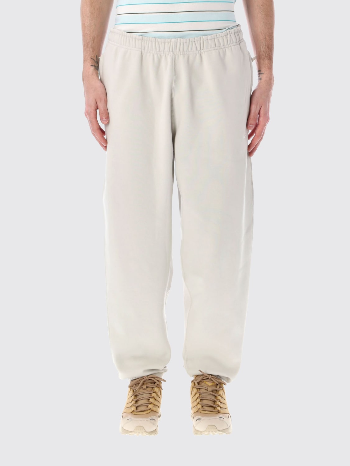 NIKE PANTS: Pants men Nike, Ivory - Img 1