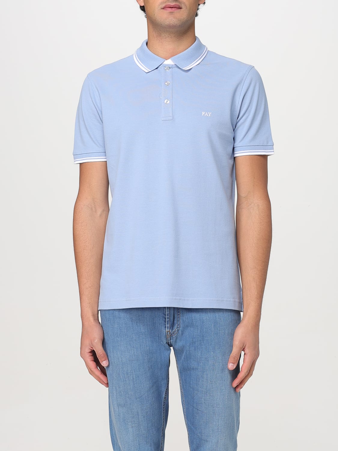 FAY POLO: Polo hombre Fay, Azul Claro - Img 1