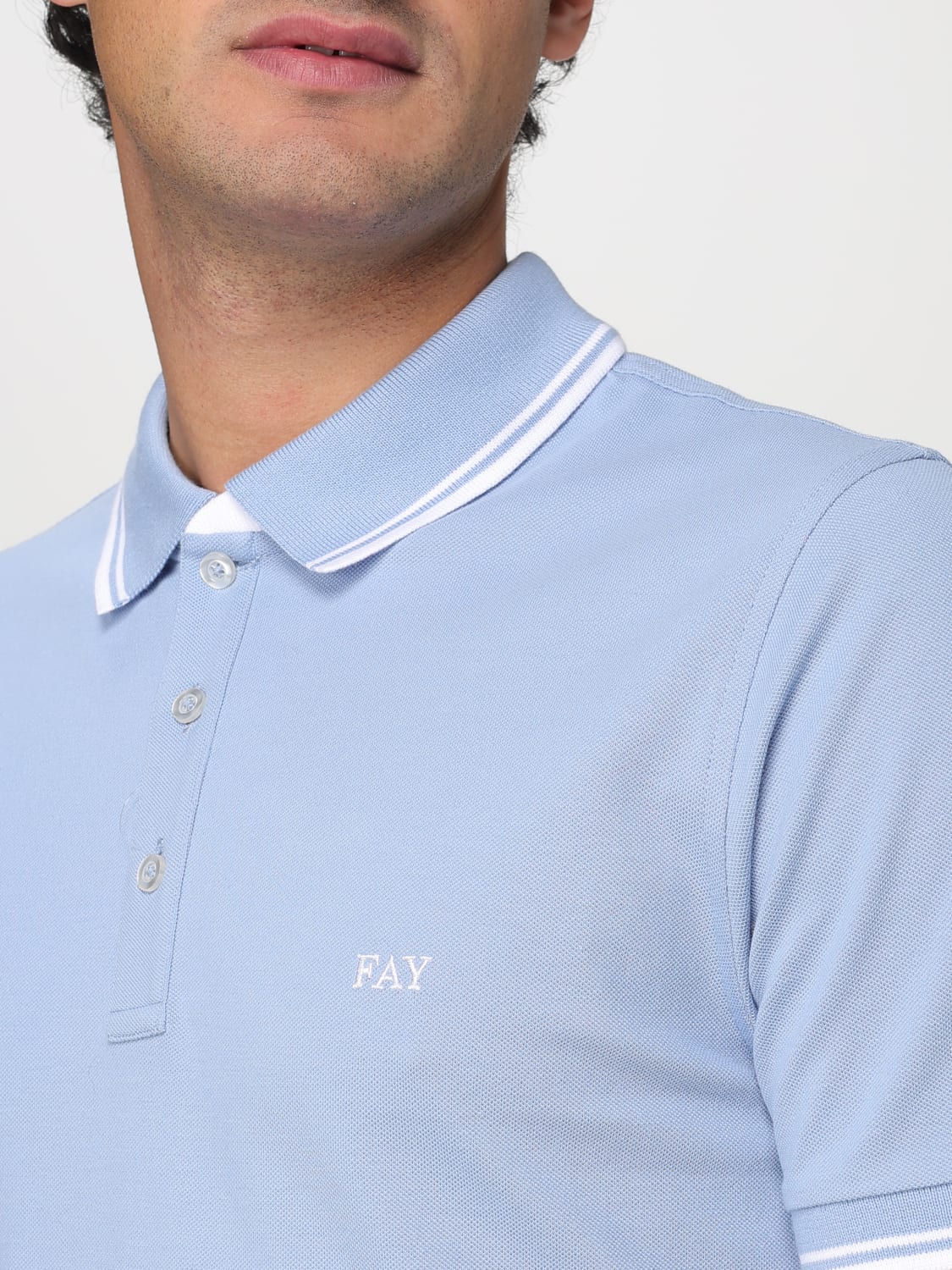 FAY POLO: Polo hombre Fay, Azul Claro - Img 3