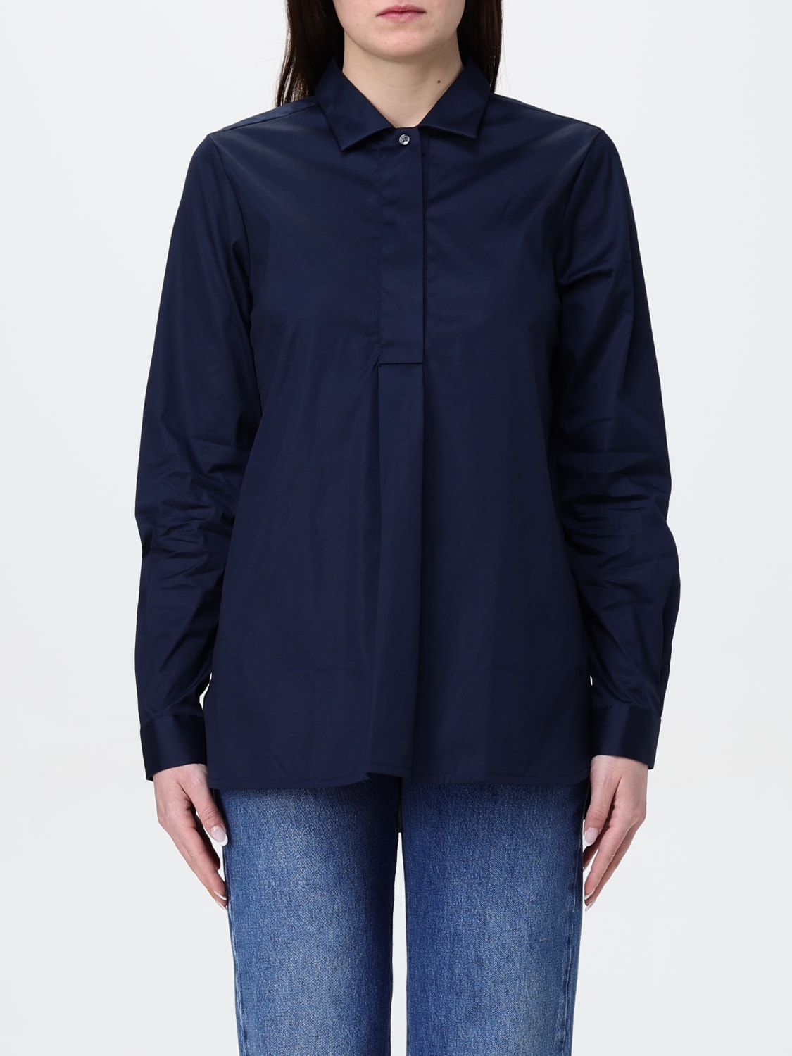 FAY CAMICIA: Camicia basic Fay in cotone stretch , Blue - Img 1