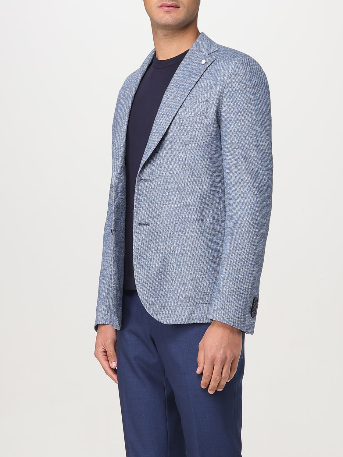 LUIGI BIANCHI КУРТКА: Блейзер Мужское Luigi Bianchi, Синий - Img 3