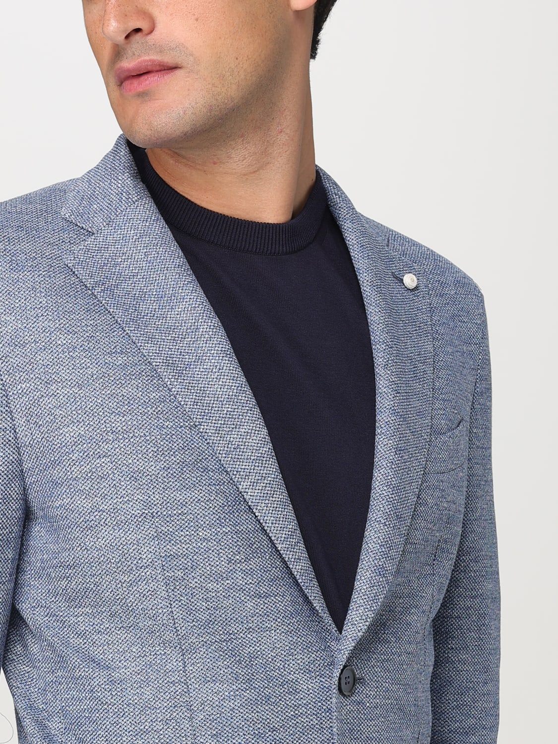 LUIGI BIANCHI КУРТКА: Блейзер Мужское Luigi Bianchi, Синий - Img 4