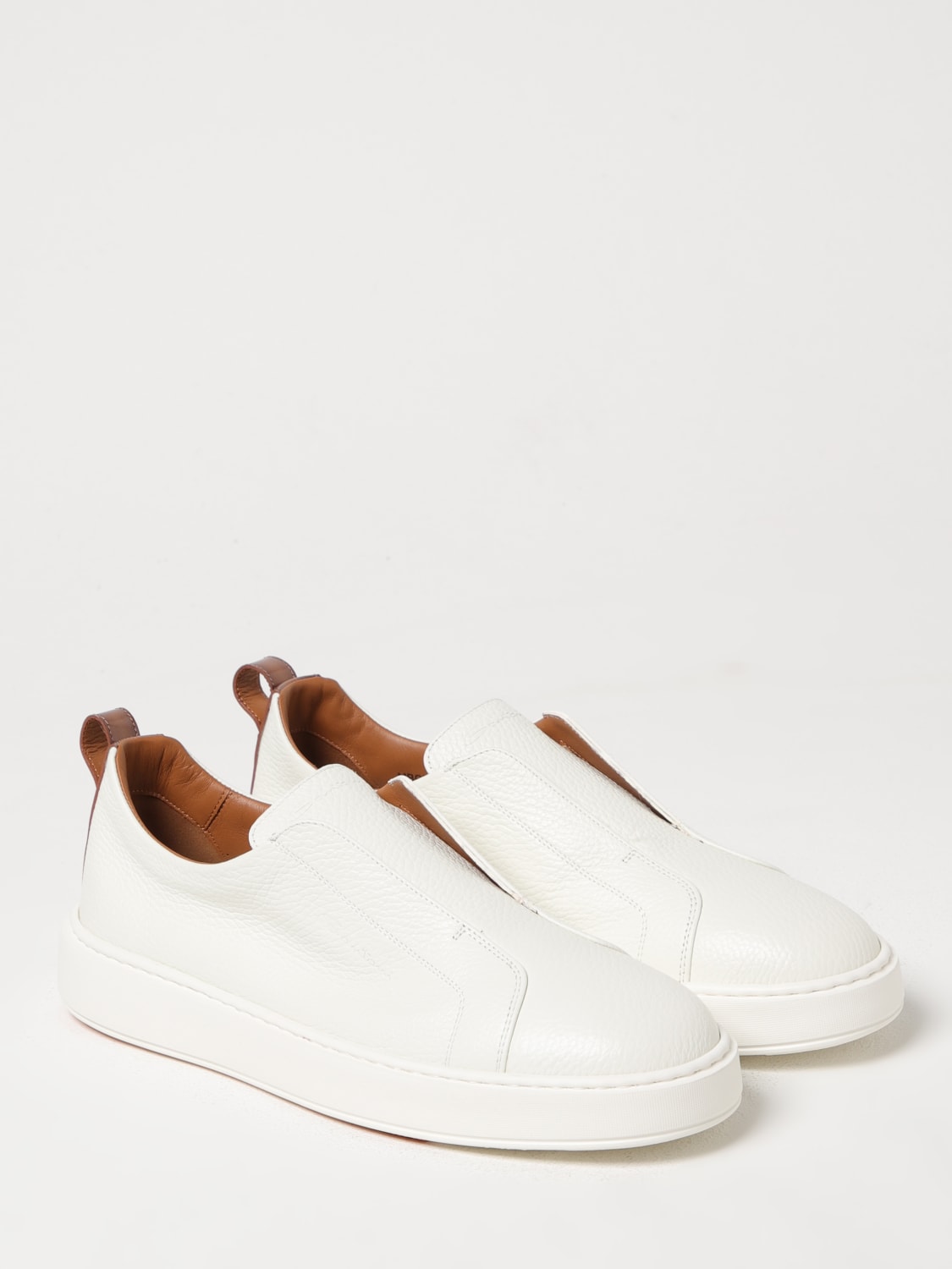 スニーカー SANTONI Men Sneakers MBCD21995BARTLLDI50 White Santoni MBCD21995BARTLLD Man White Sneakers - Zuklat