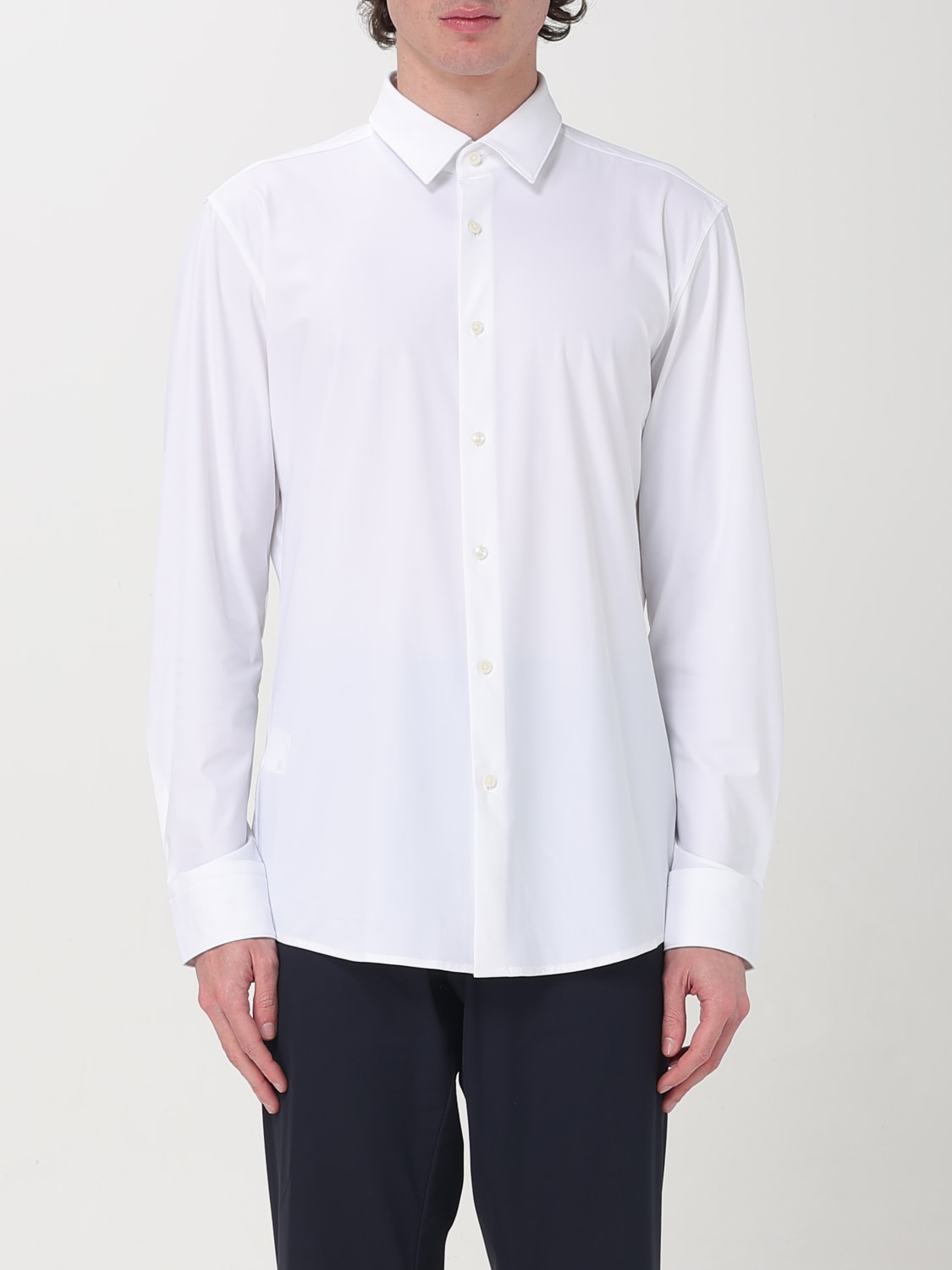 HUGO CAMICIA: Camicia classica Hugo in jersey stretch , Bianco - Img 1