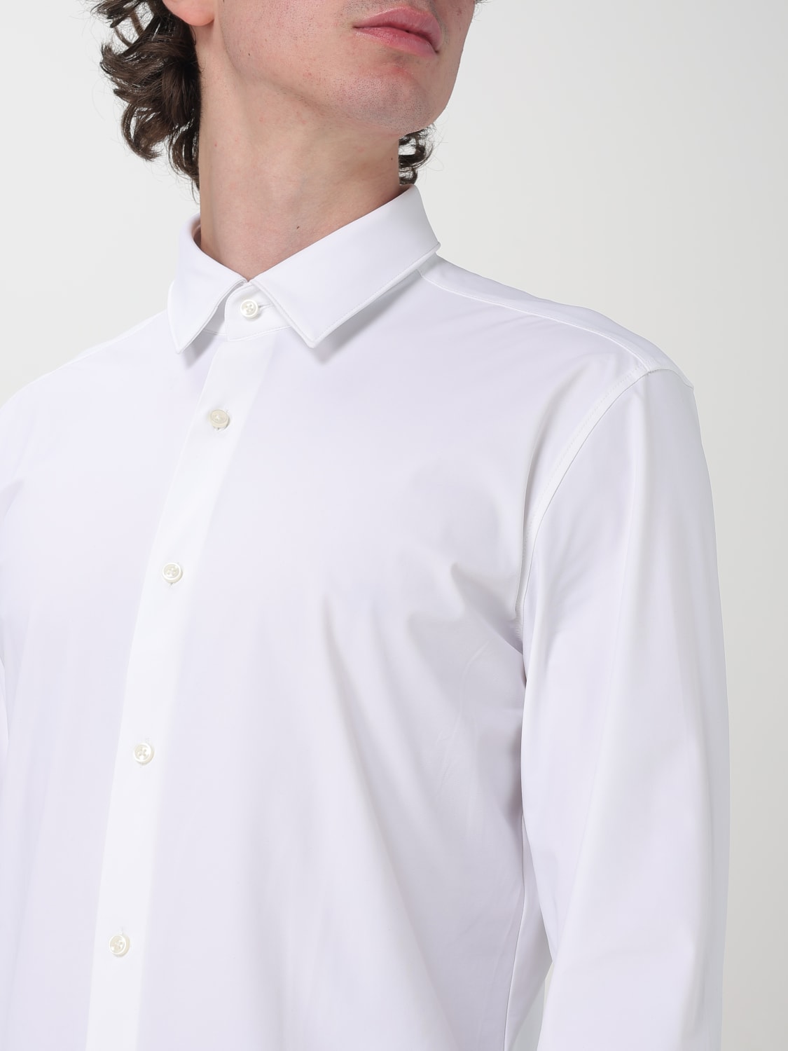 HUGO CAMICIA: Camicia classica Hugo in jersey stretch , Bianco - Img 3