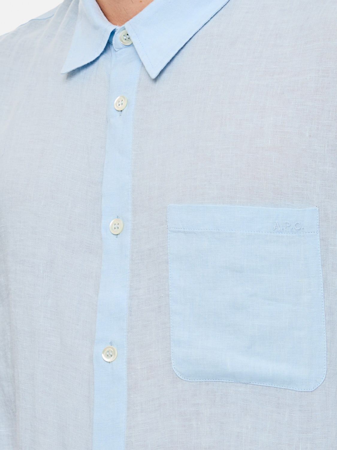 A.P.C. SHIRT: Shirt men A.P.C., Gnawed Blue - Img 4