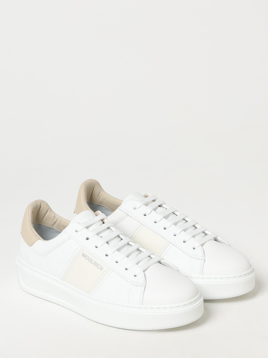 WOOLRICH SNEAKERS: Sneakers Woolrich in pelle , Bianco - Img 2