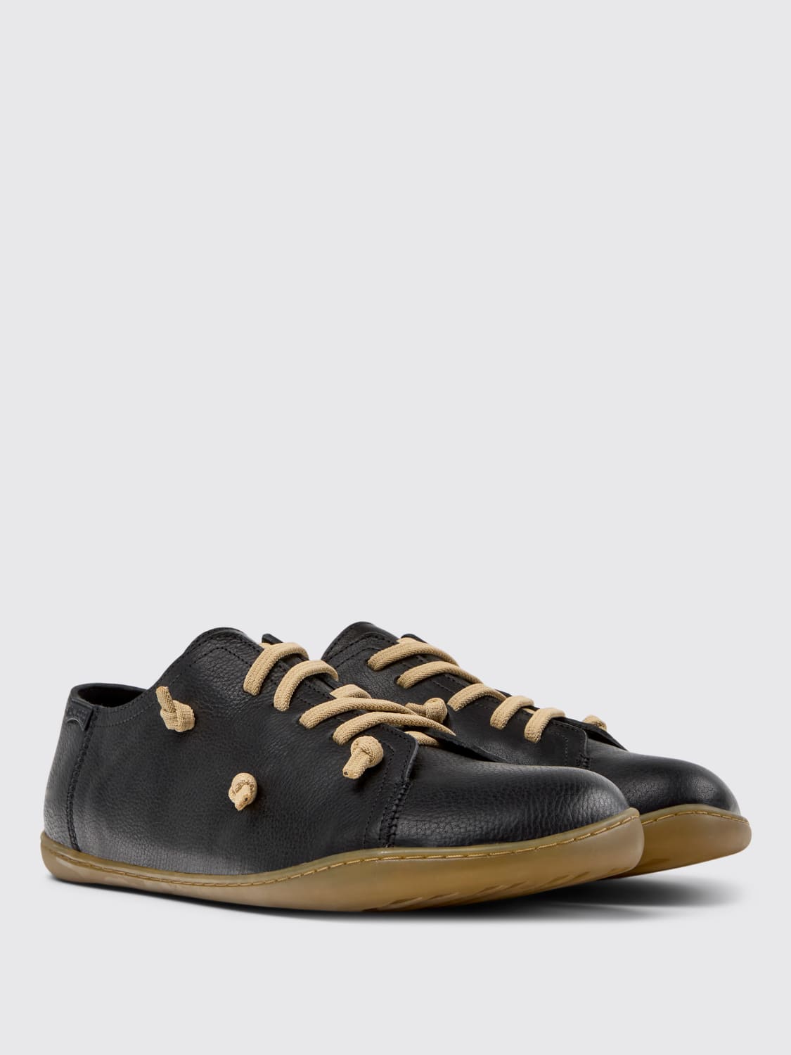 CAMPER SNEAKERS: Sneakers Twins Camper in pelle conciata al vegetale, Nero - Img 2