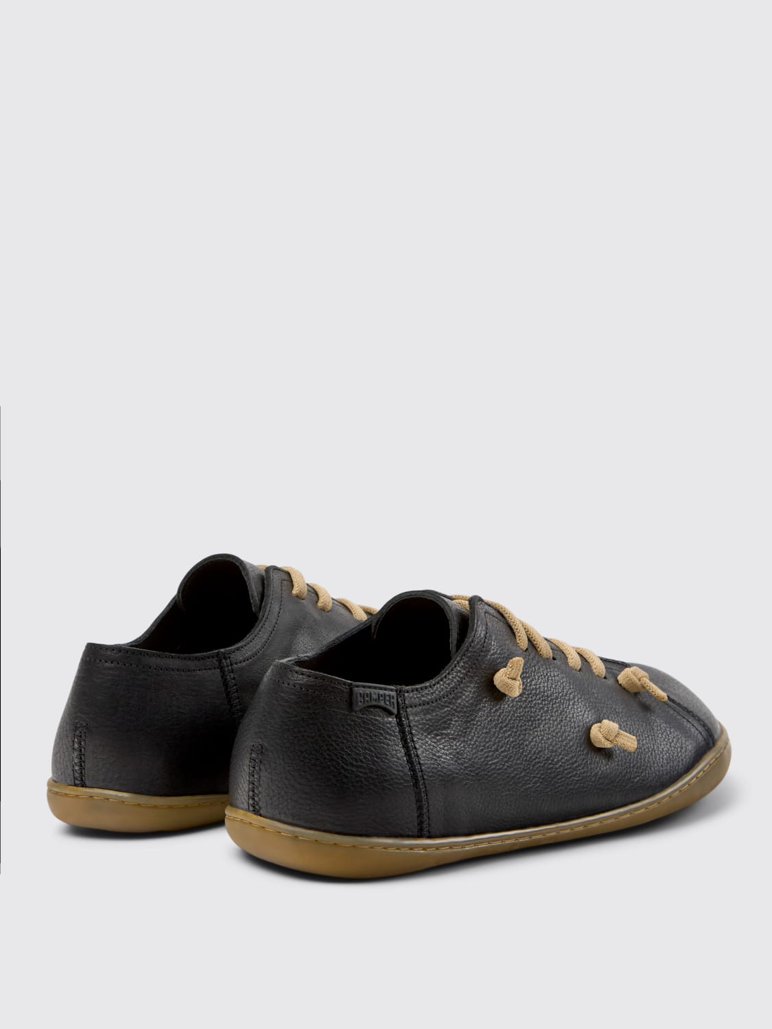 CAMPER SNEAKERS: Sneakers Twins Camper in pelle conciata al vegetale, Nero - Img 3