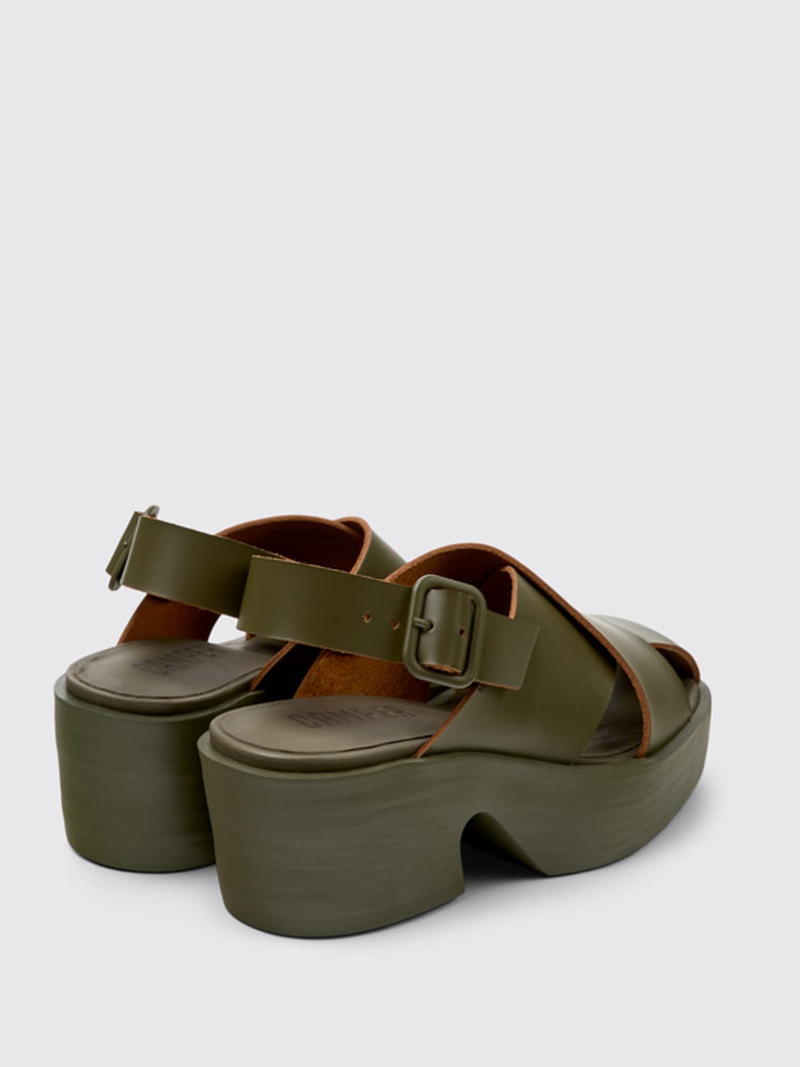 CAMPER HEELED SANDAL: Flat sandals woman Camper, Green - Img 3