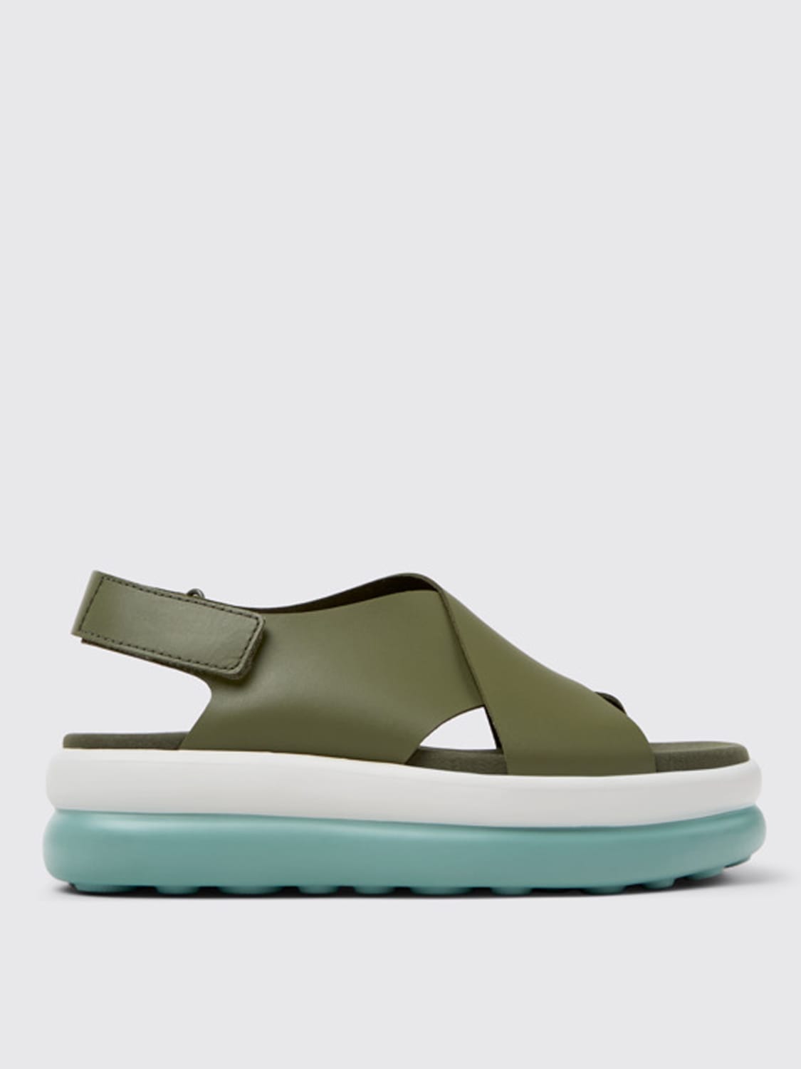 CAMPER HEELED SANDAL: Flat sandals woman Camper, Green - Img 1