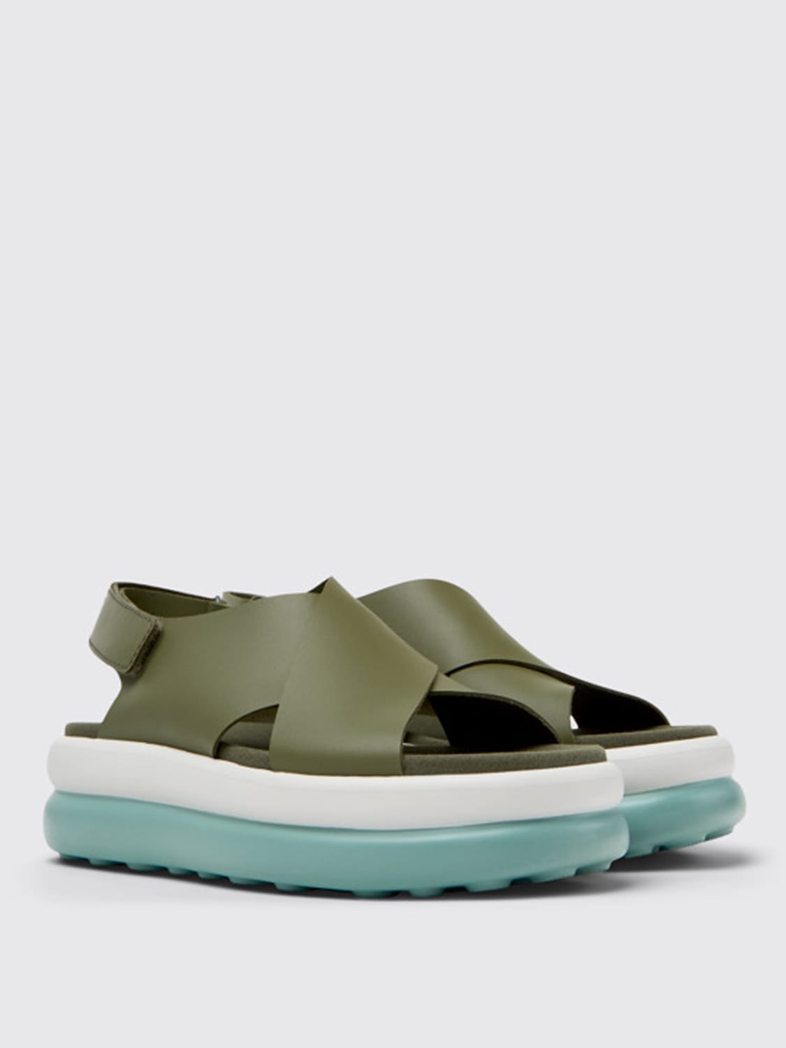 CAMPER HEELED SANDAL: Flat sandals woman Camper, Green - Img 2