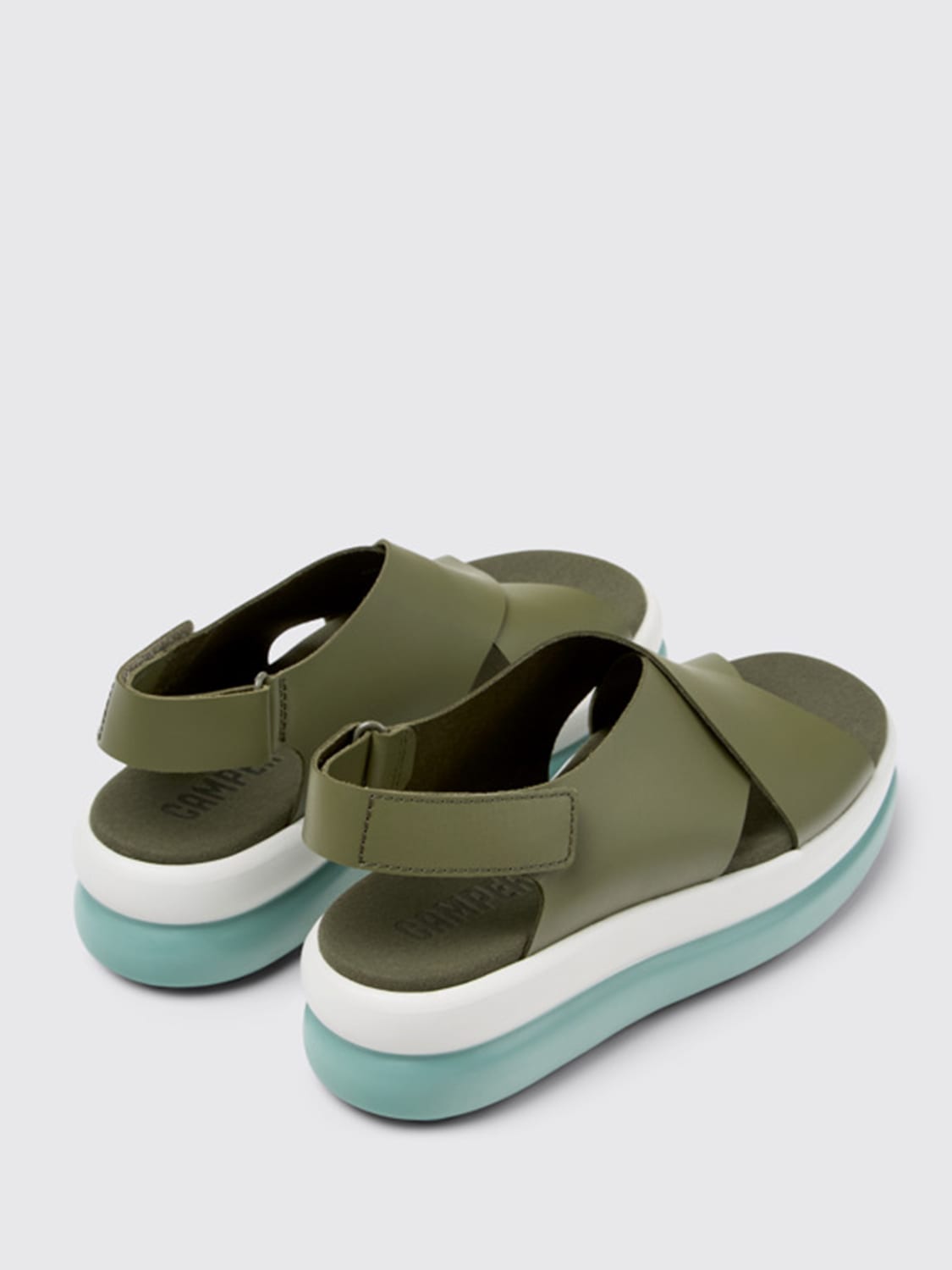 CAMPER HEELED SANDAL: Flat sandals woman Camper, Green - Img 3