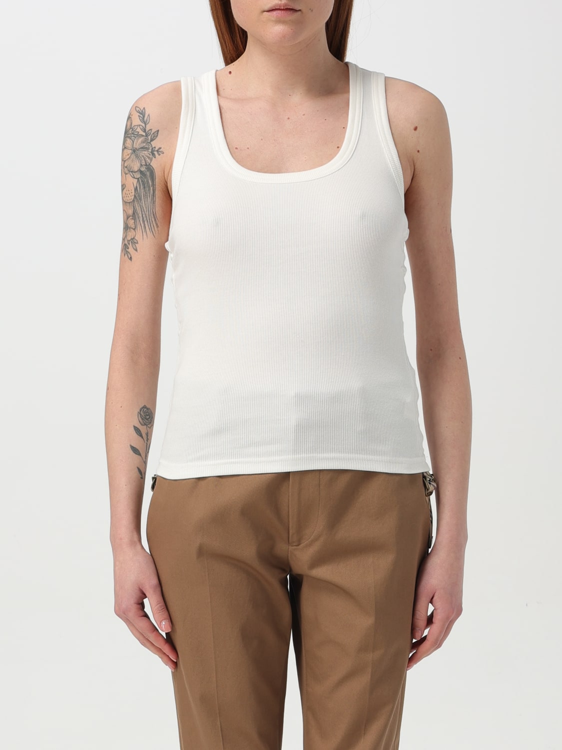 Tシャツ・カットソー BURBERRY WHITE STRETCH COTTON TANK TOP BURBERRY: basic stretch cotton tank top - White | Burberry