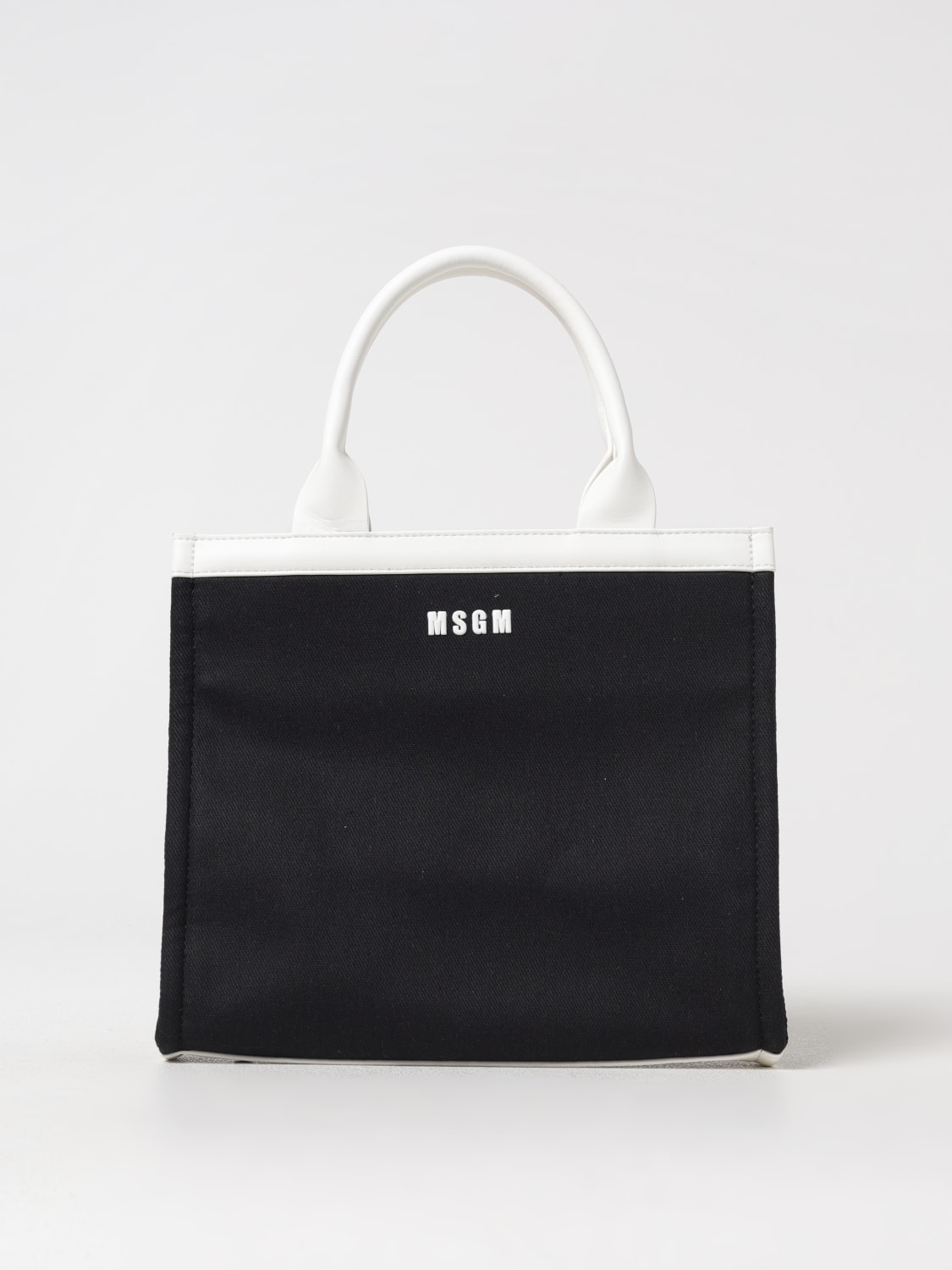 MSGM KIDS BORSA: Borsa tote a mano con logo MSGM Kids, Nero - Img 1